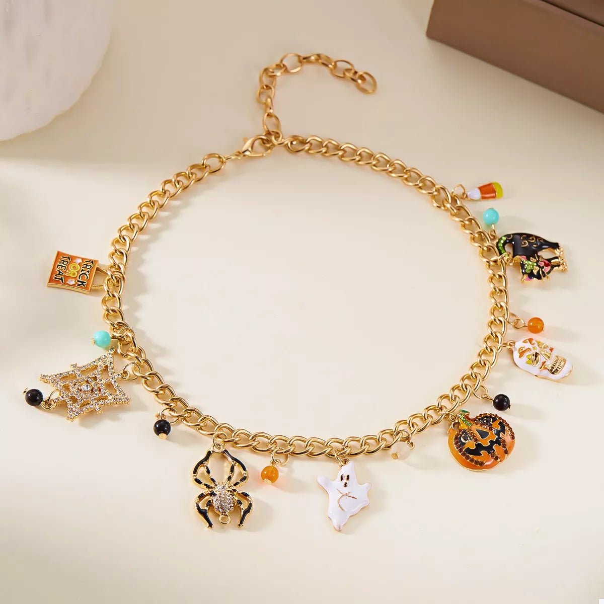Crowned Energy CO. Orange / One Size Trendsi Accessories 18K Gold-Plated Halloween Theme Bracelet