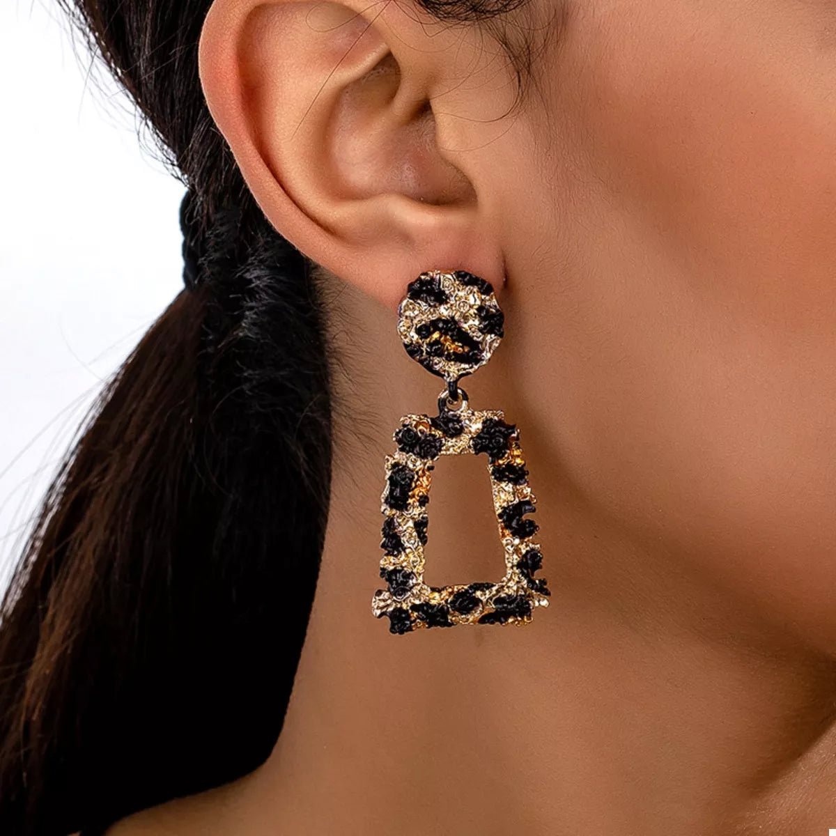Crowned Energy CO. Style B / One Size Trendsi Earrings 18K Gold-Plated Leopard Dangle Earrings
