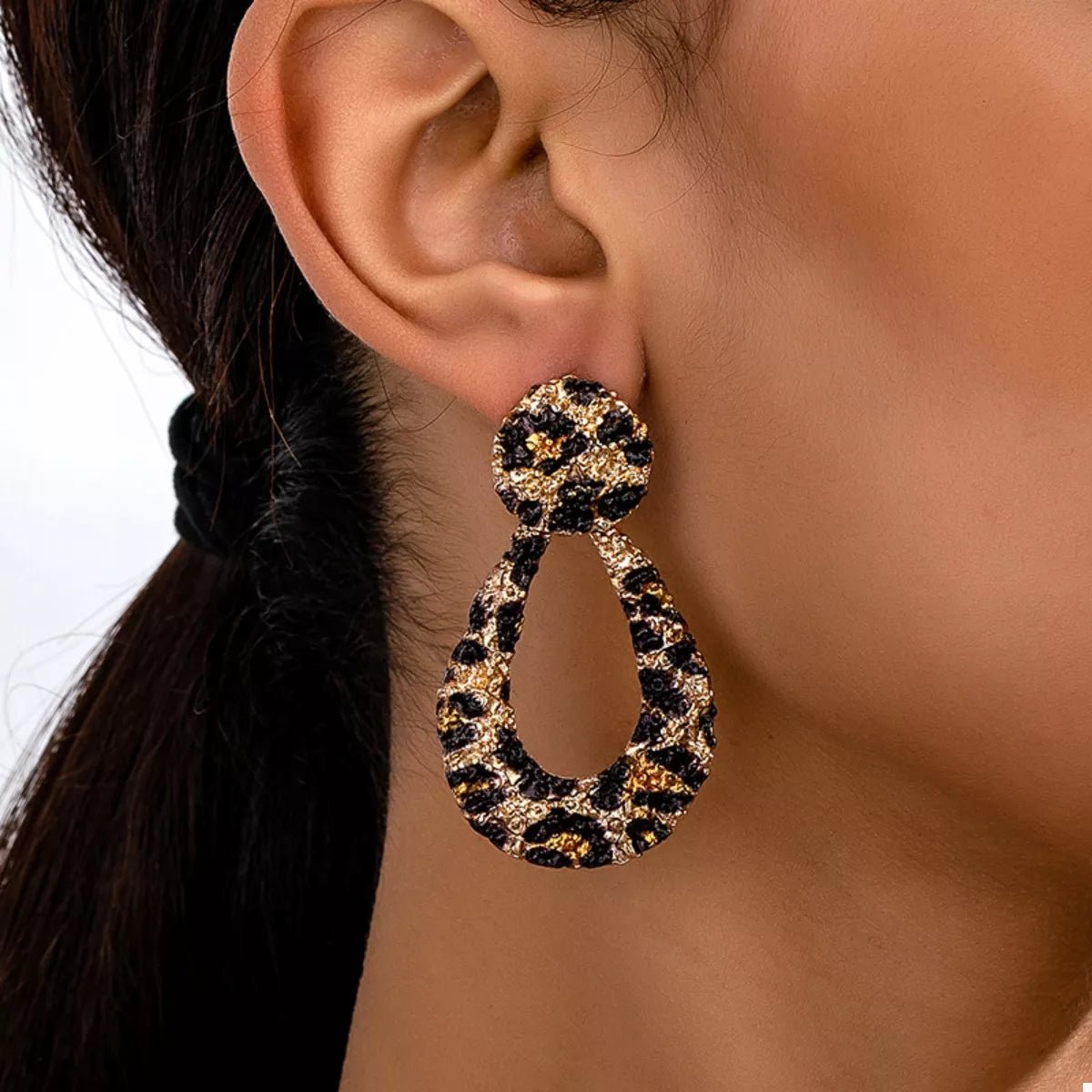 Crowned Energy CO. Style A / One Size Trendsi Earrings 18K Gold-Plated Leopard Dangle Earrings