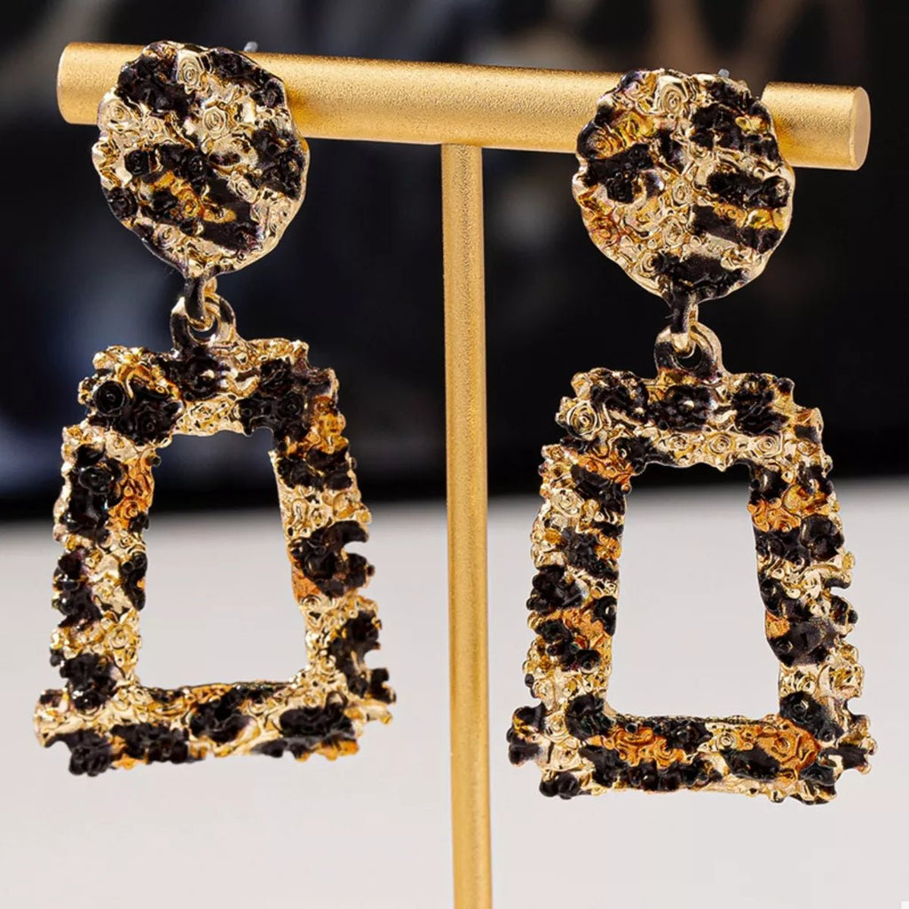 Crowned Energy CO. Style A / One Size Trendsi Earrings 18K Gold-Plated Leopard Dangle Earrings