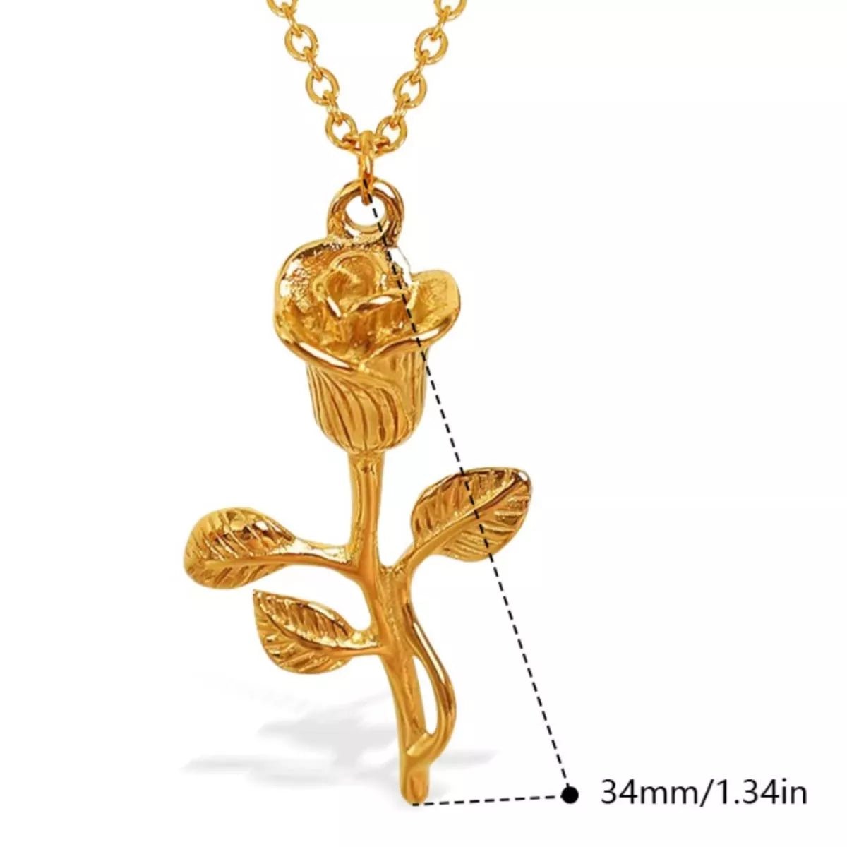 Crowned Energy CO. Gold A / One Size Trendsi Jewelry 18K Gold-Plated Stainless Steel Flower Pendant Necklace