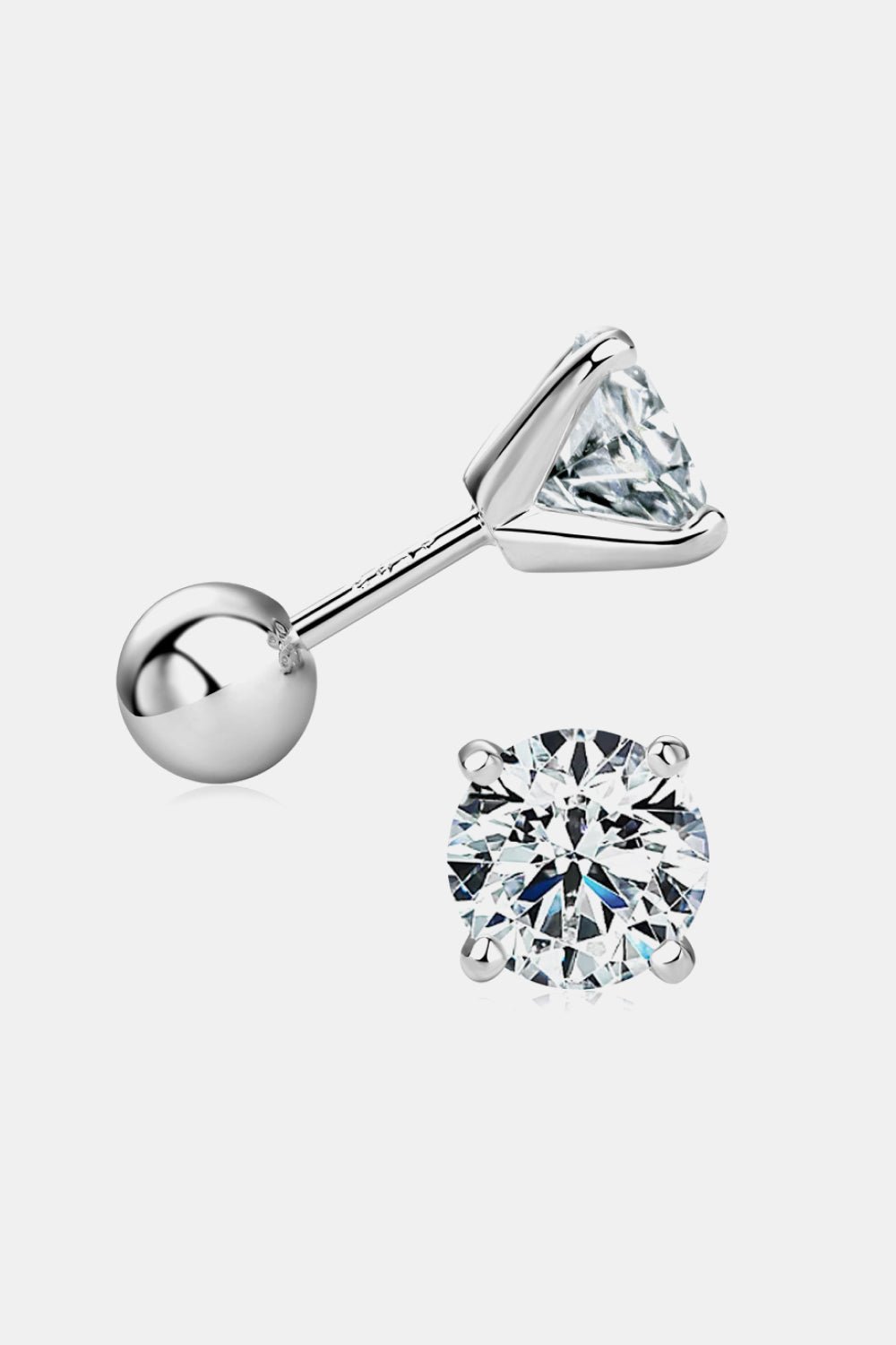 2 Carat Moissanite 925 Sterling Silver Stud Earrings - Crowned Energy CO.