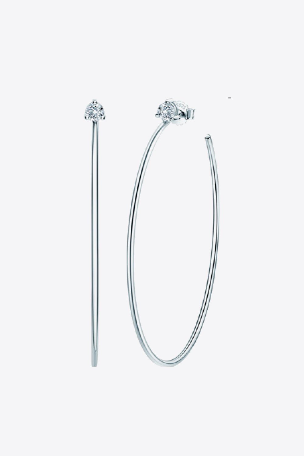 Adored 925 Sterling Silver Moissanite Hoop Earrings - Crowned Energy CO.