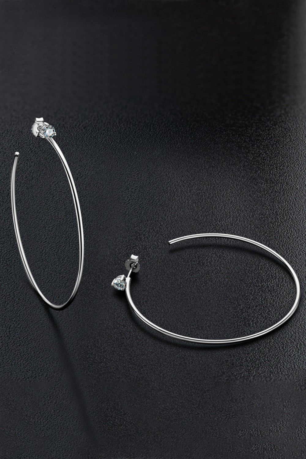 Adored 925 Sterling Silver Moissanite Hoop Earrings - Crowned Energy CO.