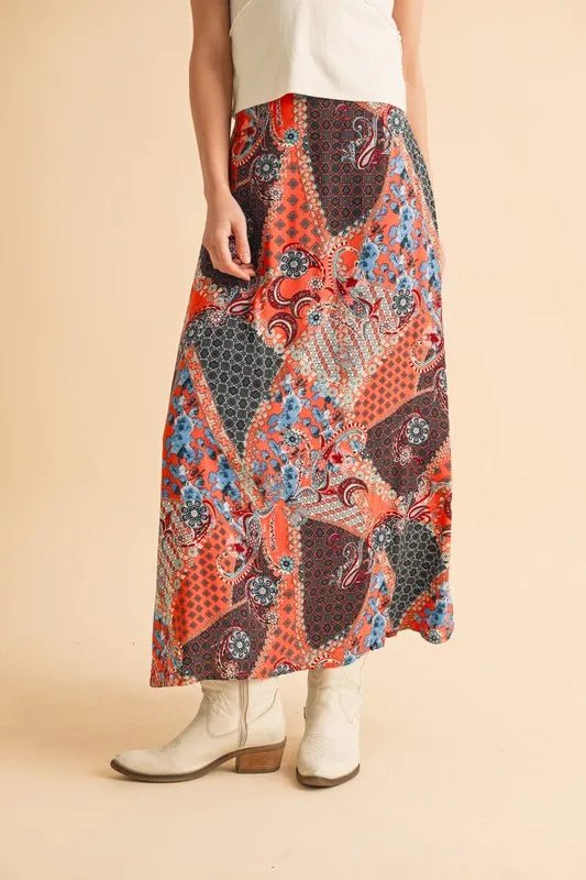 Aemi + Co Printed Maxi Skirt - Crowned Energy CO.