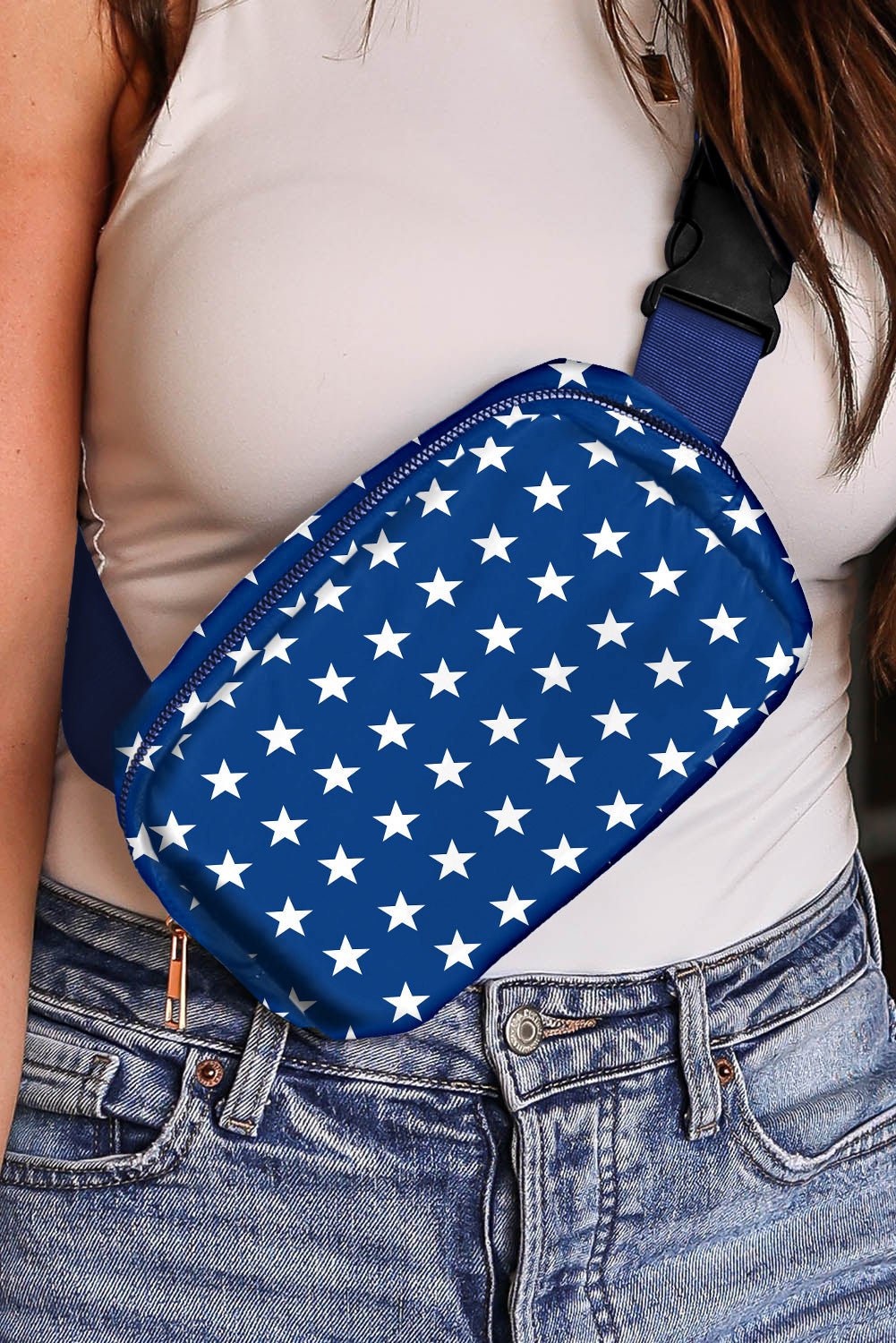 Bluing Independent Day Flag Star Printed Crossbody Bag - Crowned Energy CO.