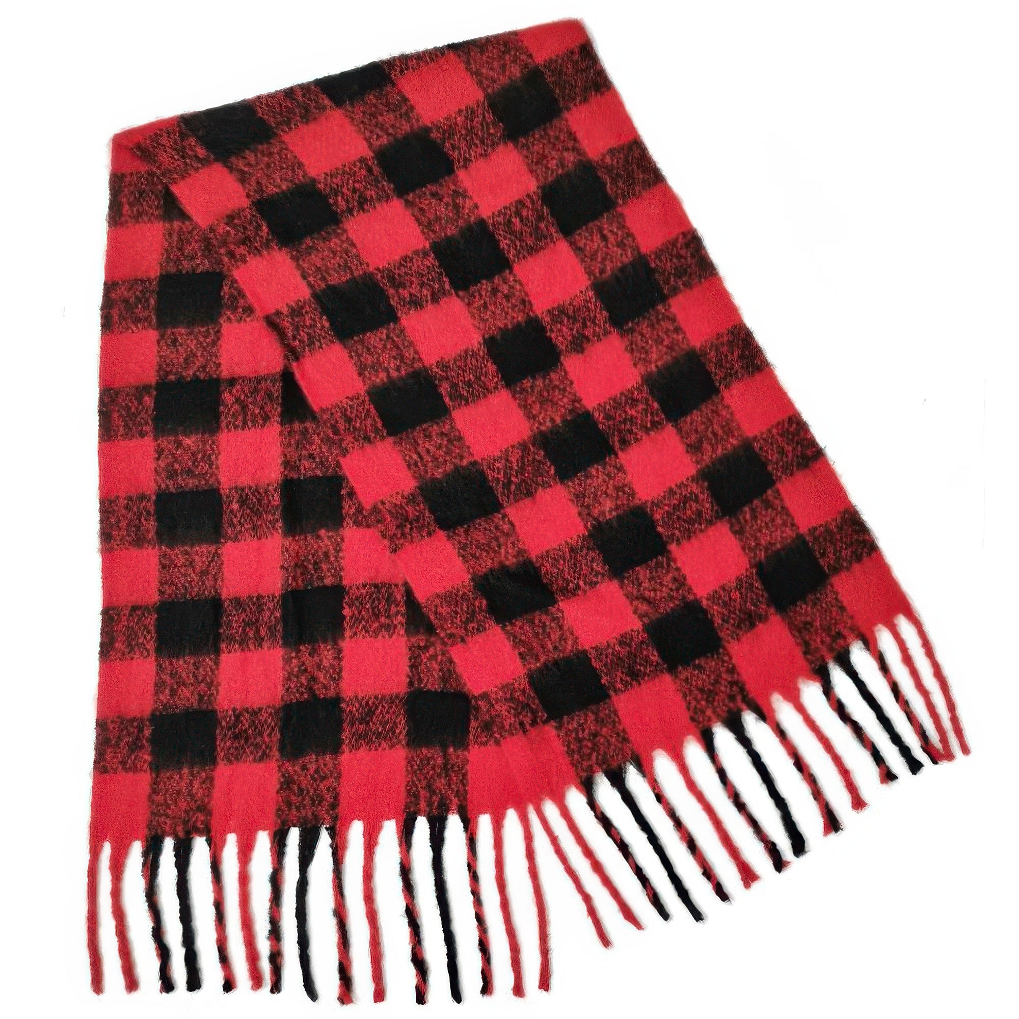 Crowned Energy CO. Red CCWHOLESALECLOTHING Scarf Buffalo Plaid Scarf