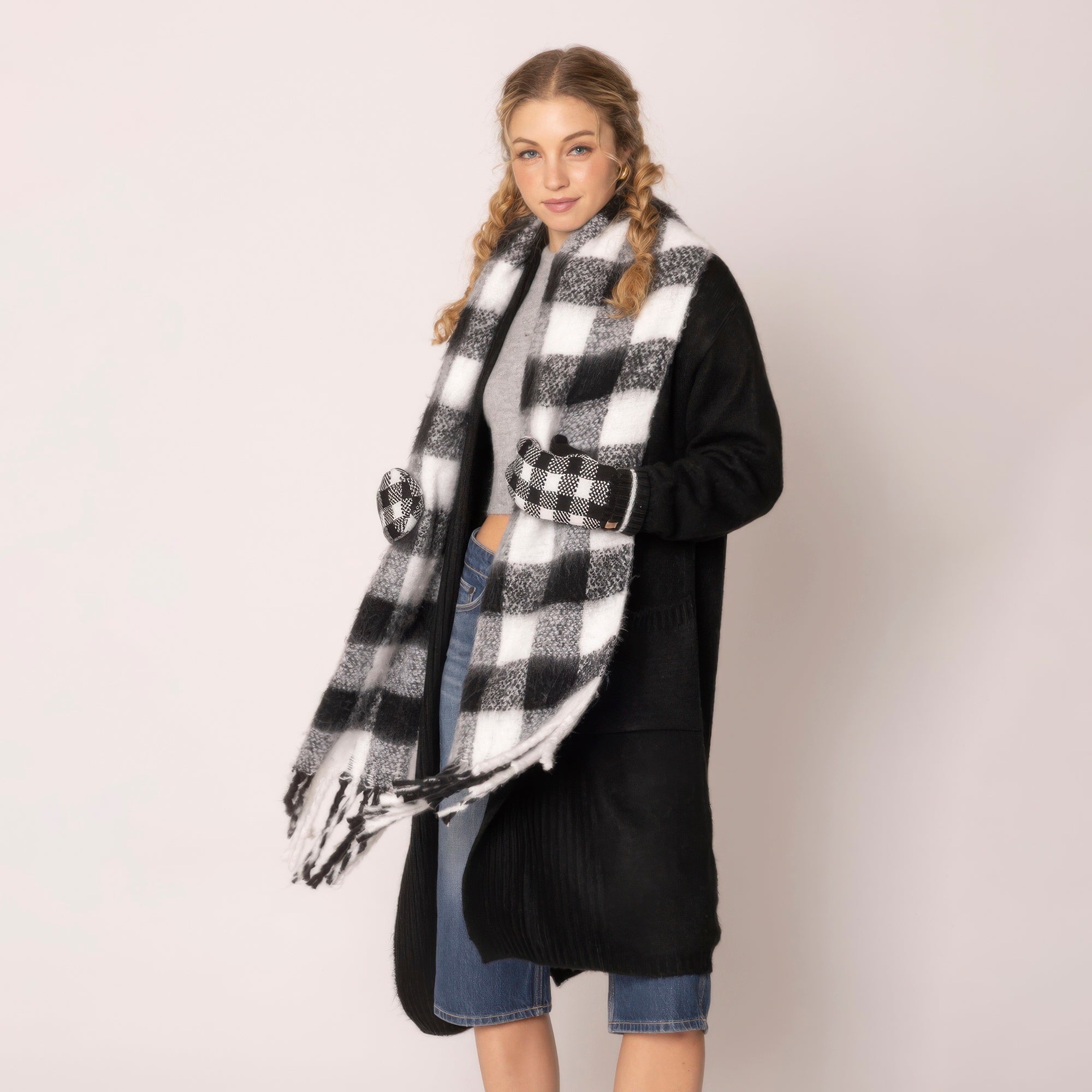 Crowned Energy CO. Red CCWHOLESALECLOTHING Scarf Buffalo Plaid Scarf