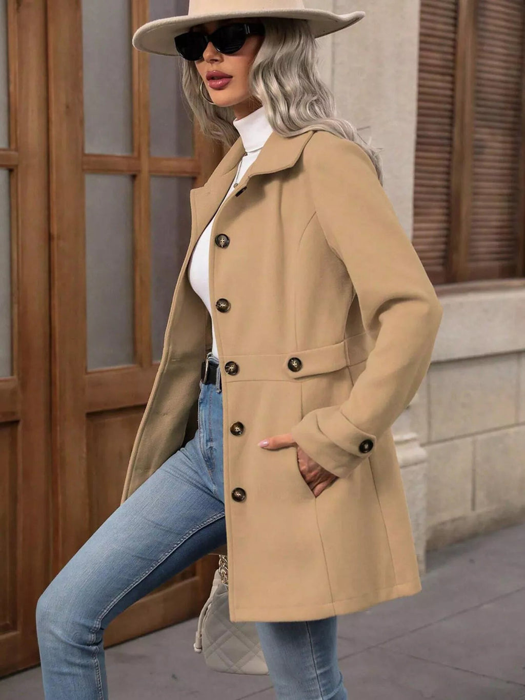 Button Up Long Sleeve Outerwear - Crowned Energy CO.