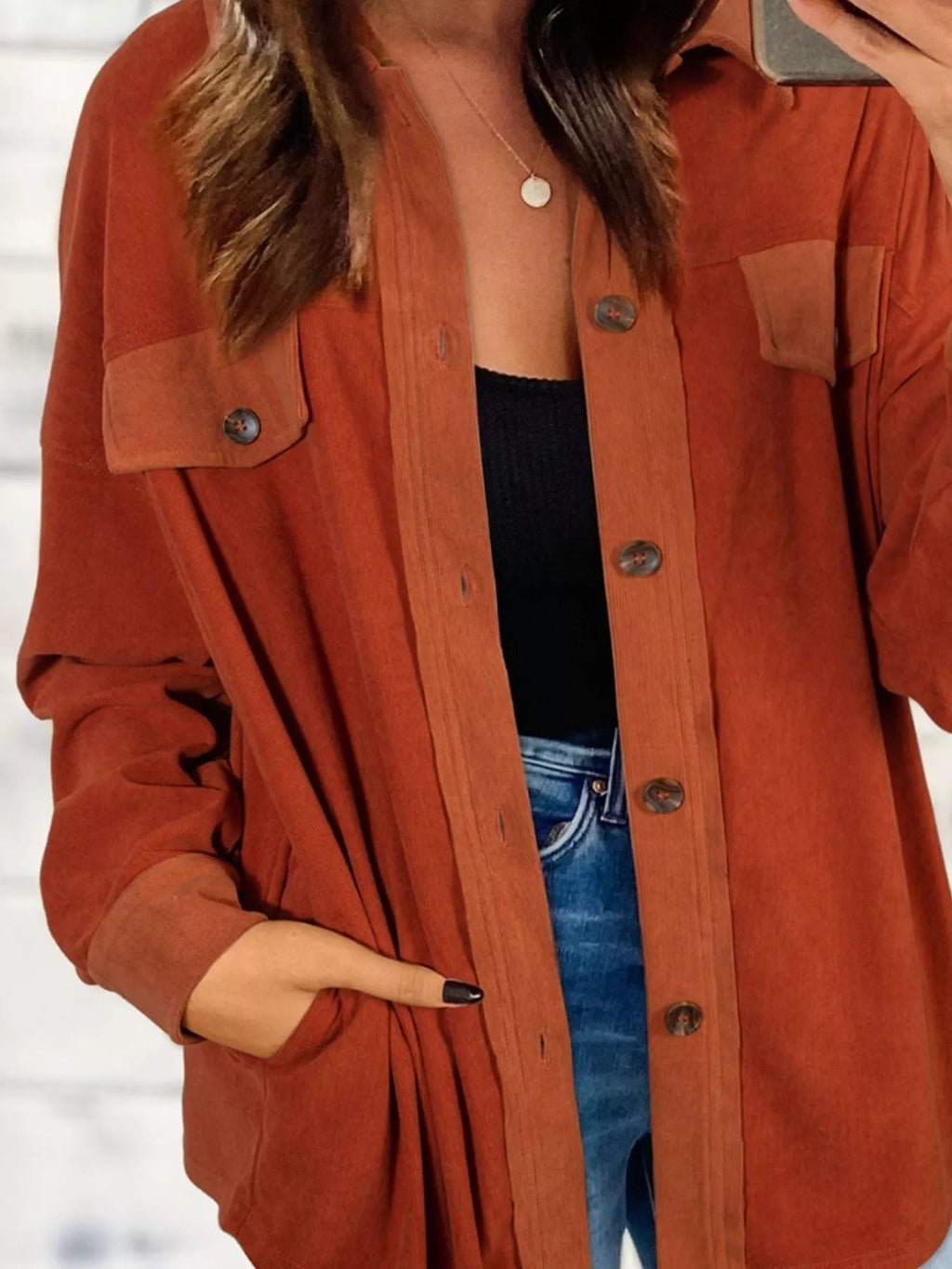 Casual Button - Down Shacket - Crowned Energy CO.