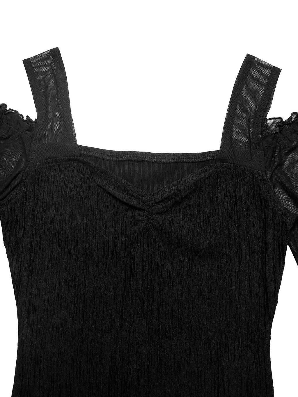 Cold Shoulder Flounce Sleeve Bodysuit - Crowned Energy CO.