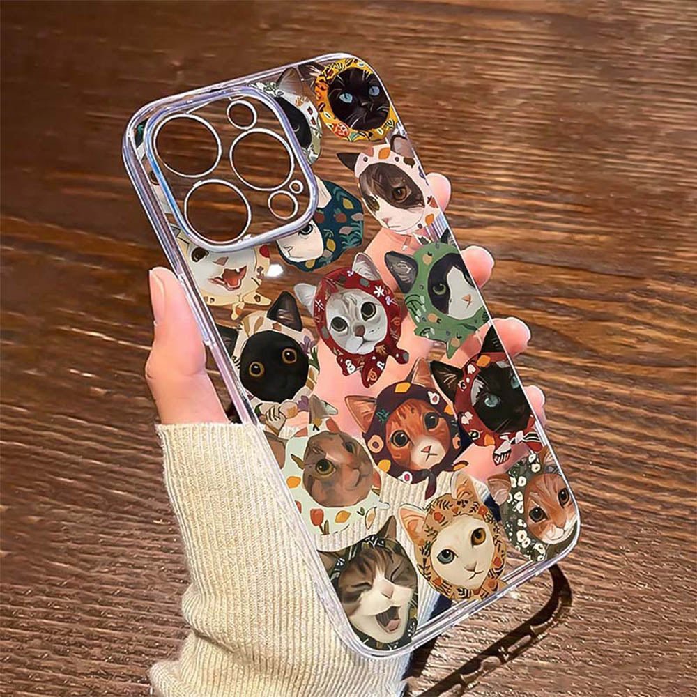 Colorful Cat Design Clear iPhone Case | ZAKAPOP - Crowned Energy CO.