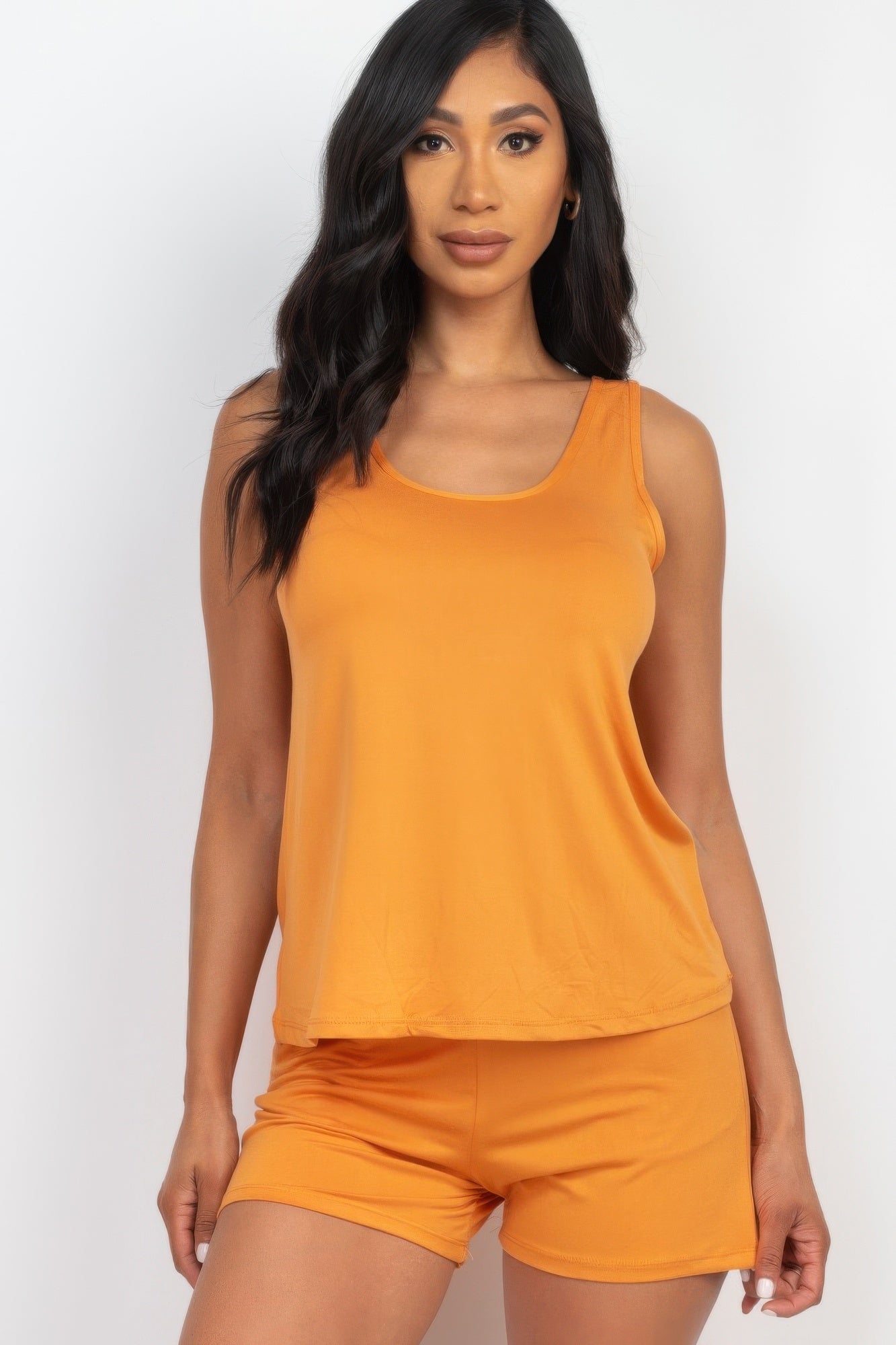 Crowned Energy CO. Tomato Cream / S CCWHOLESALECLOTHING Pajama Sets Comfy Tank Top & Shorts Set