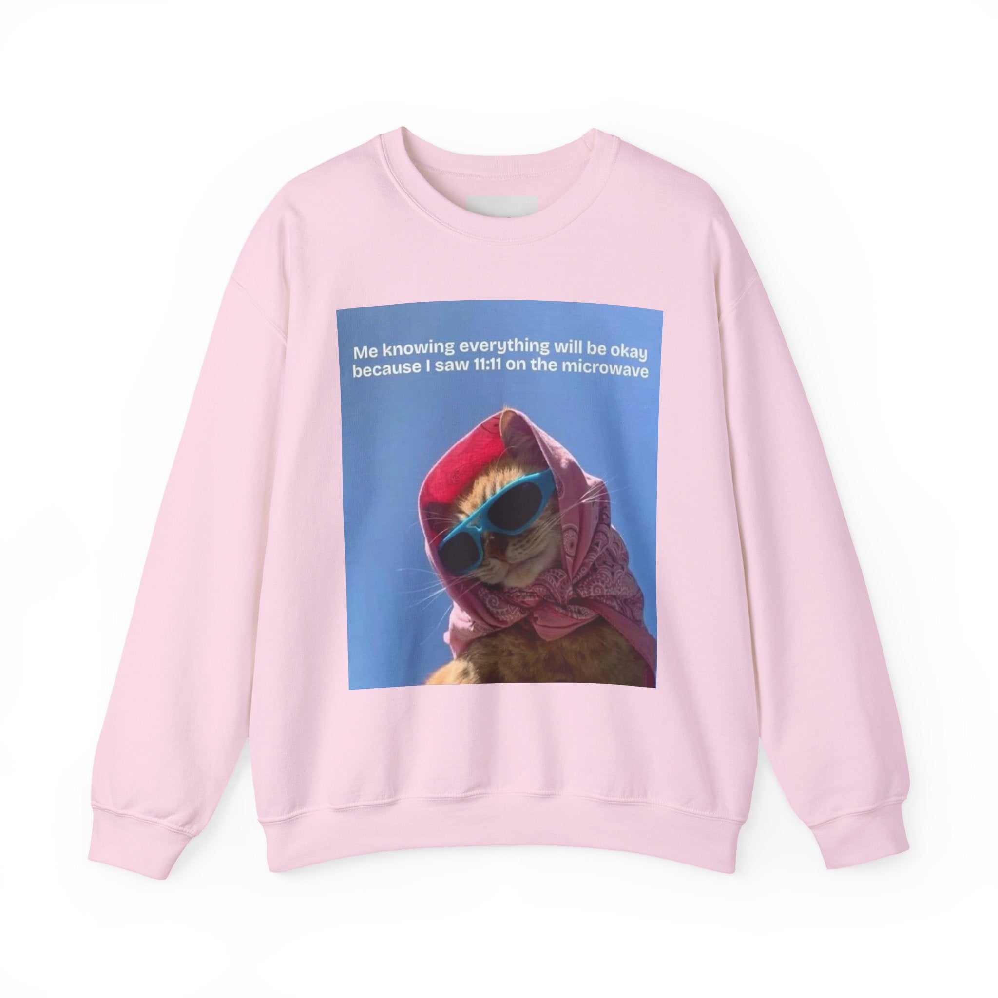 Crowned Energy CO. Light Pink / S Printify Sweatshirt Cozy Cat-Themed Crewneck Sweatshirt, Perfect for Cat Lovers, Gifts for Her, Funny Sweatshirt, Casual Wear, Unique Cat Apparel