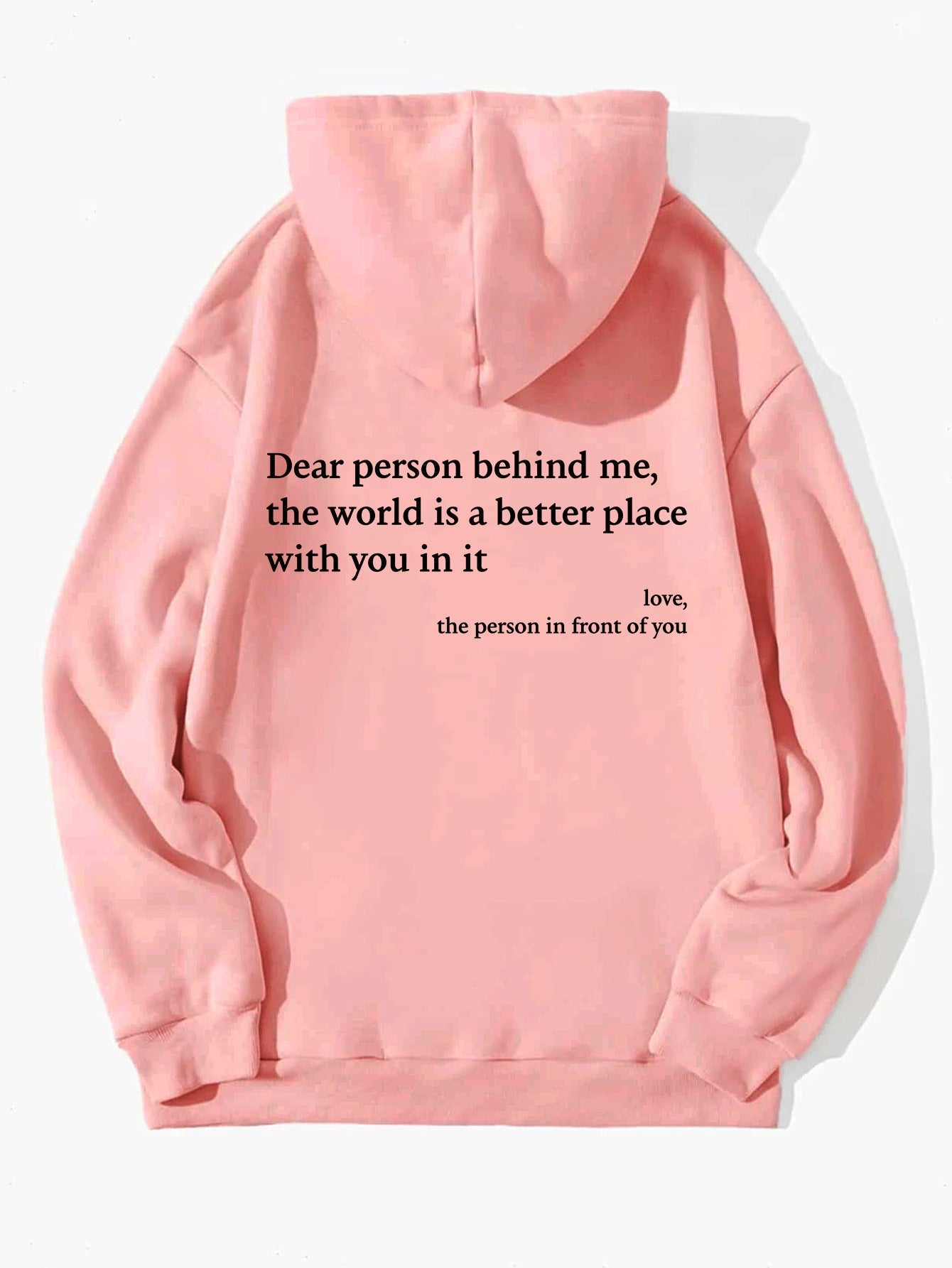 Crowned Energy CO. Pink / 2XL Goddess Vibes Hoodie Dear Person Behind Me Hoodie – Cozy Unisex Plush Letter Print Sweatshirt