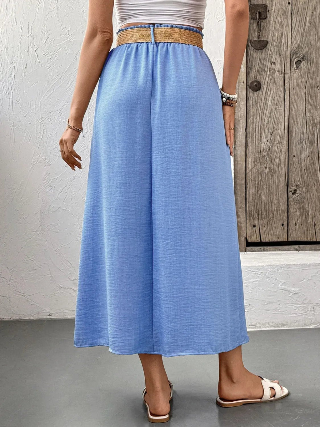 Decor Button Front Midi Skirt – High Waist Casual Chic Women’s Skirt - Crowned Energy CO.