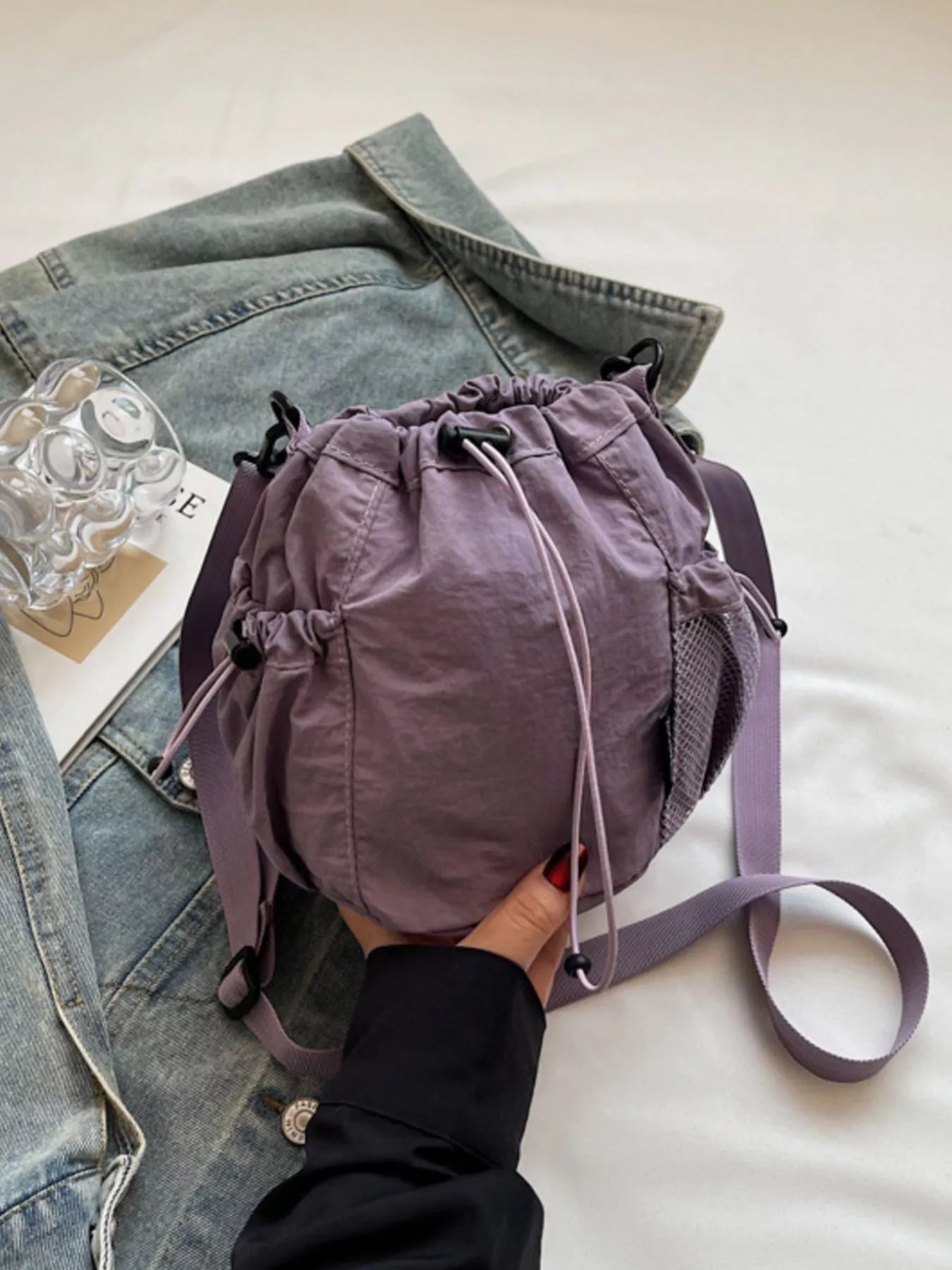 Drawstring Bucket Crossbody Bag - Crowned Energy CO.
