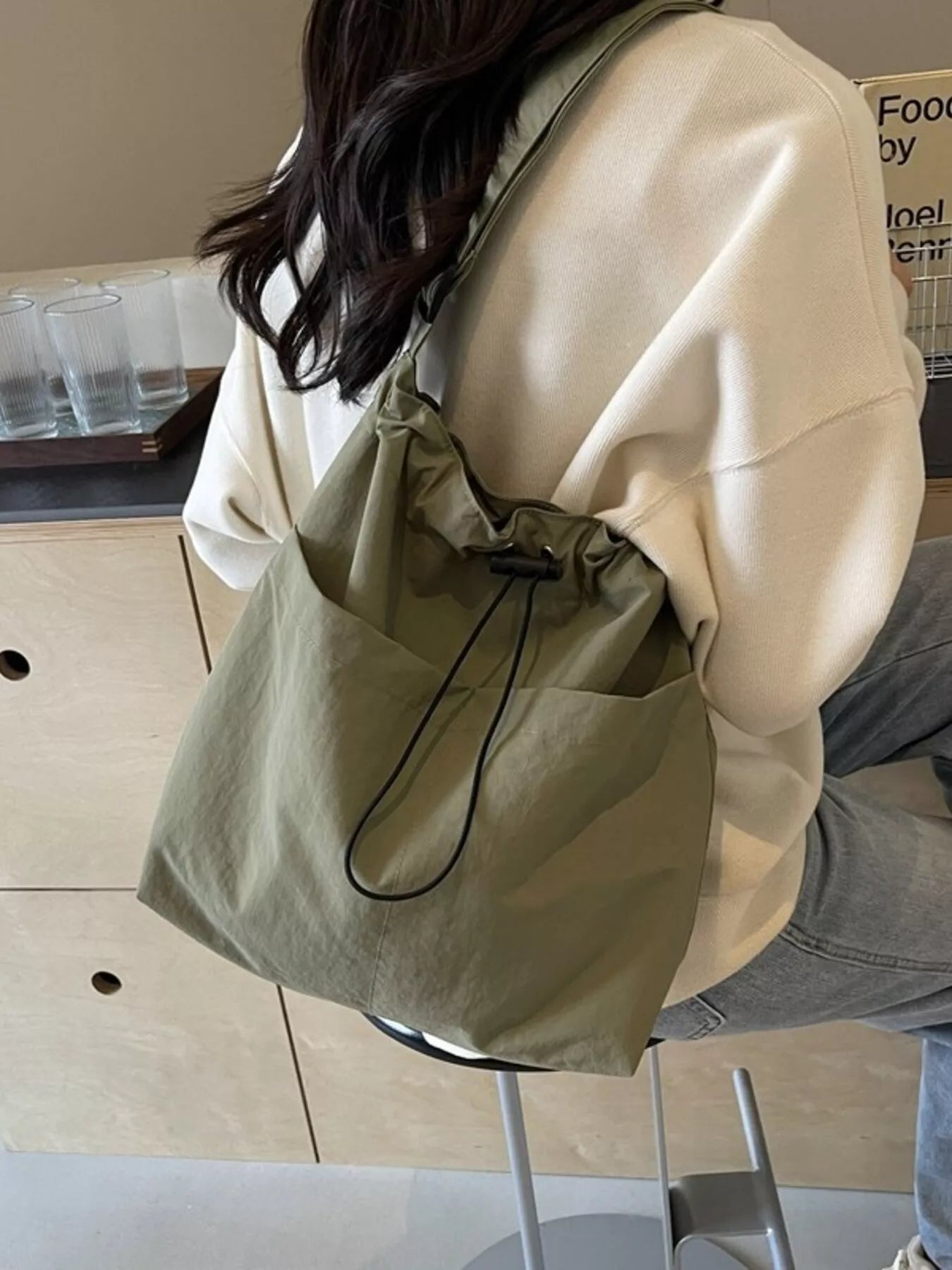 Drawstring Closure Canvas Crossbody Bag - Crowned Energy CO.