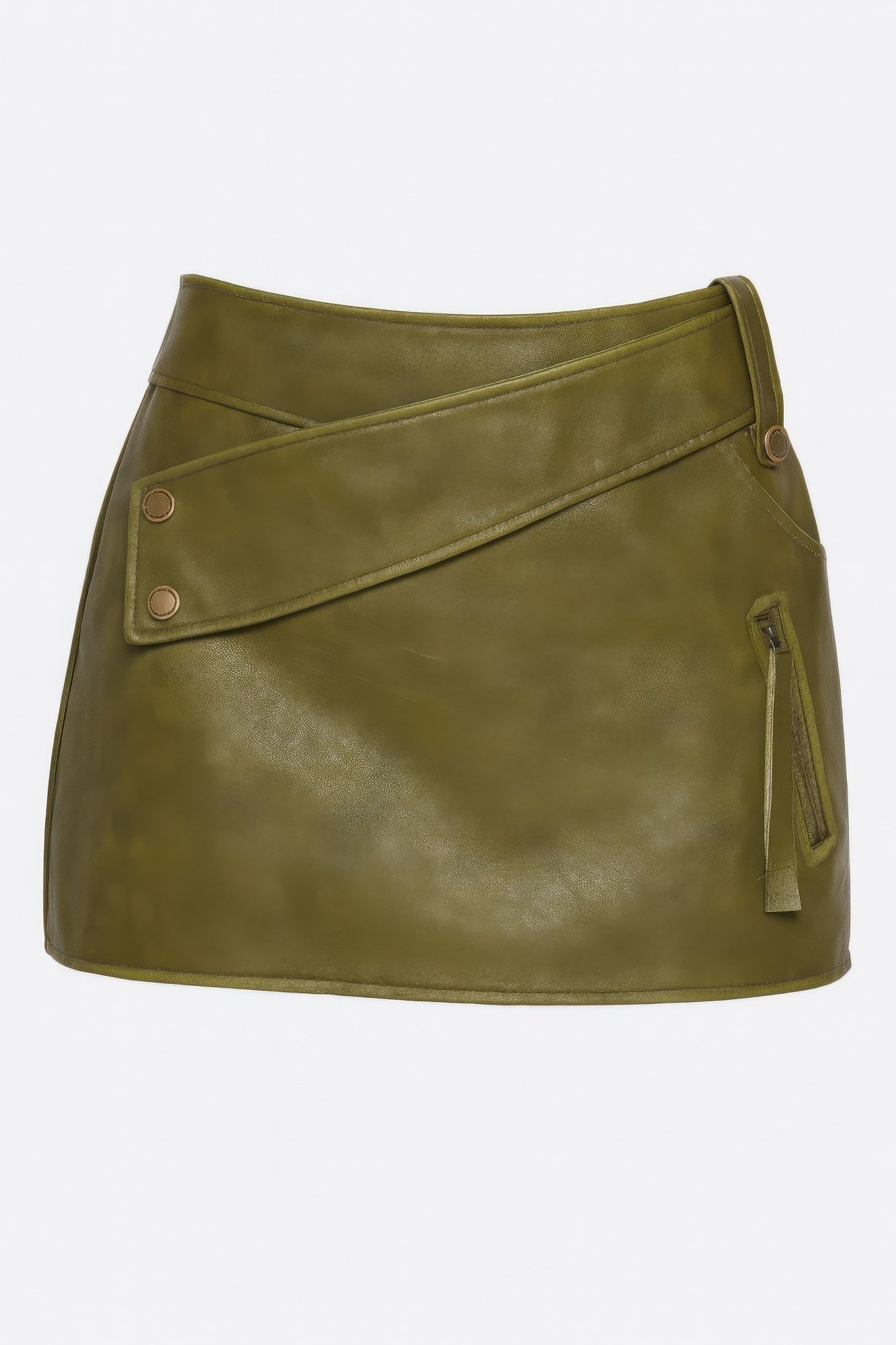 Crowned Energy CO. S CHARMING BUNNY Skirt Faux Leather Strap Mini Skirt