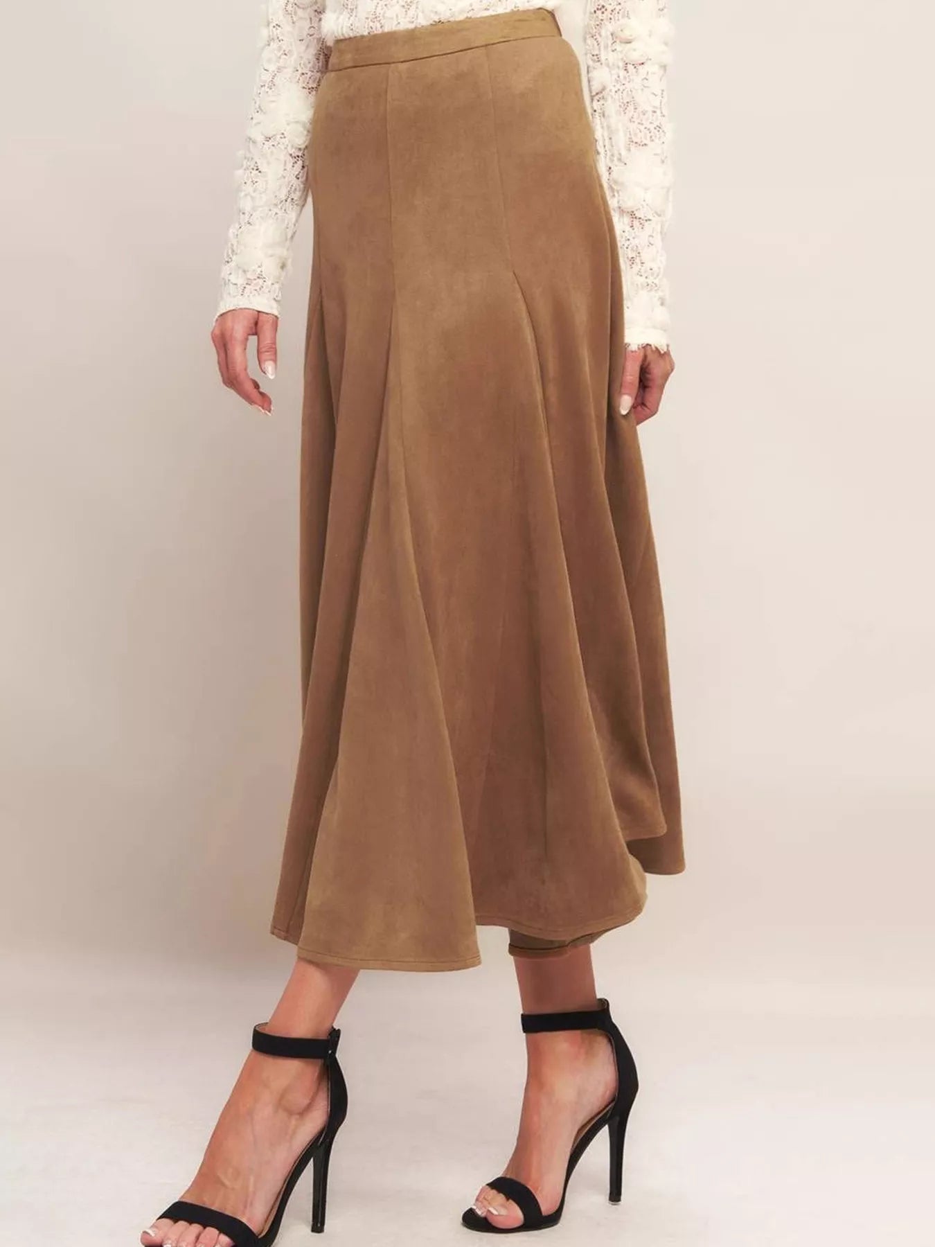 Flowy A - Line Midi Skirt - Crowned Energy CO.