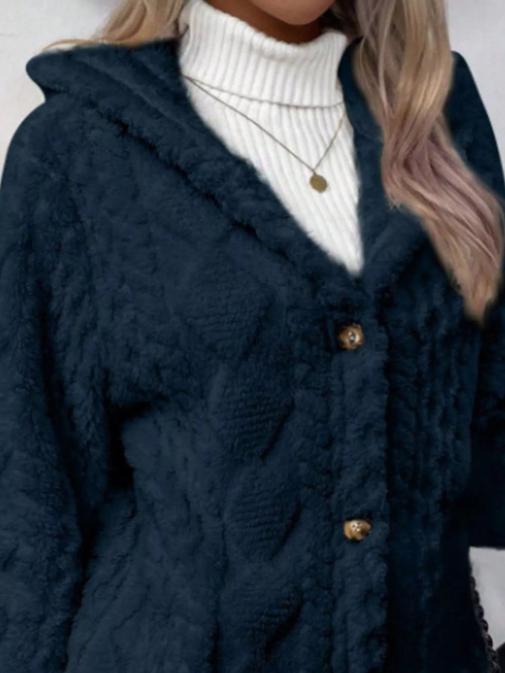 Full Size Button - Down Hooded Outerwear Plus Size - Crowned Energy CO.