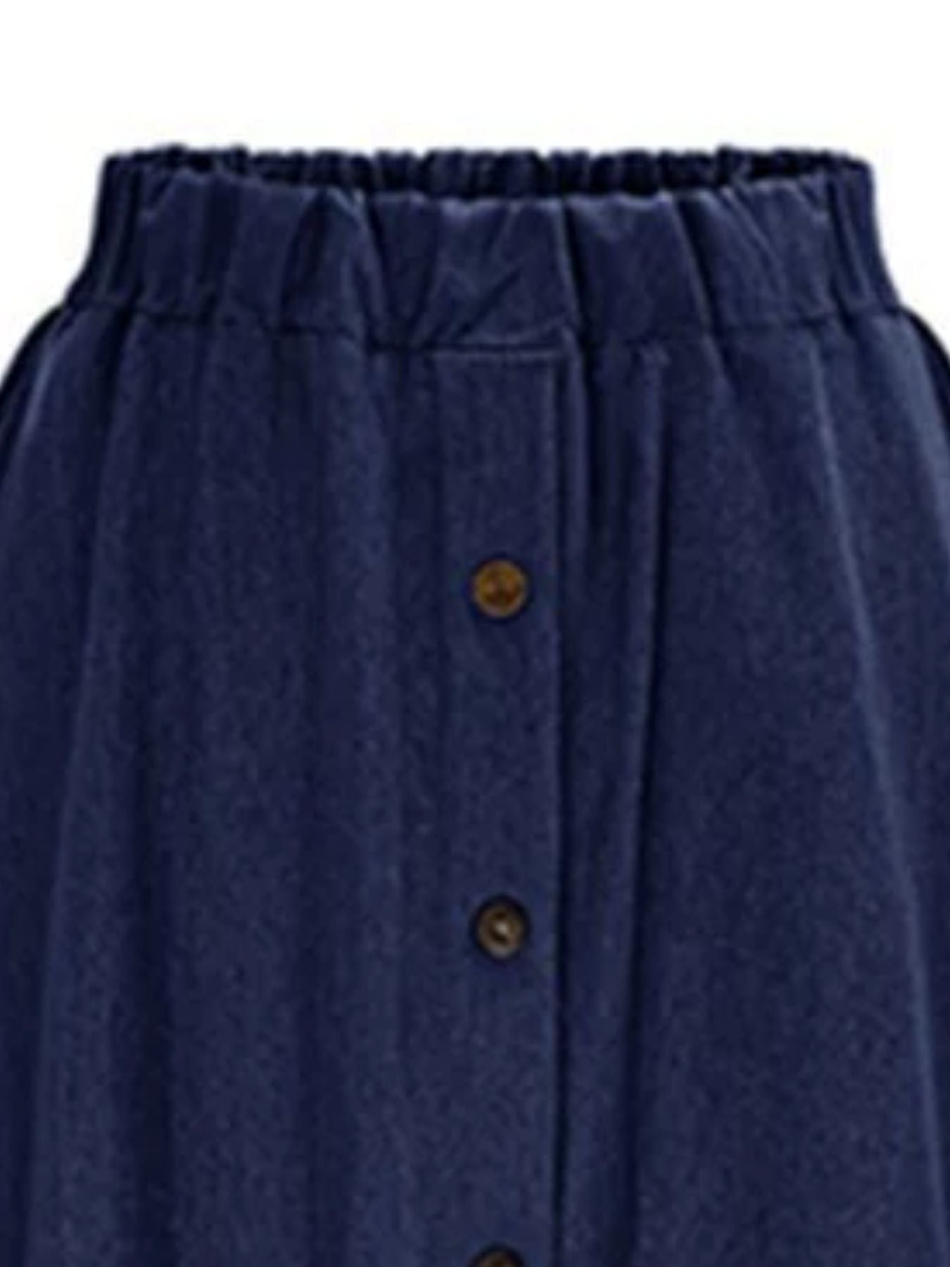 Full Size Button - Front Denim A - Line Skirt Plus Size - Crowned Energy CO.