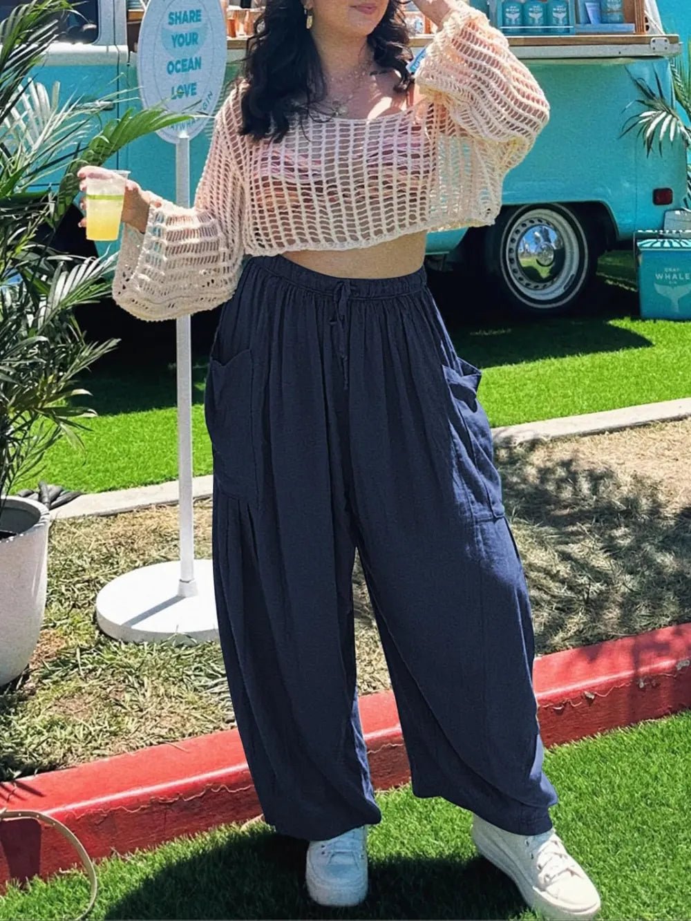 Full Size Drawstring Pants with Pockets Plus Size - Crowned Energy CO.