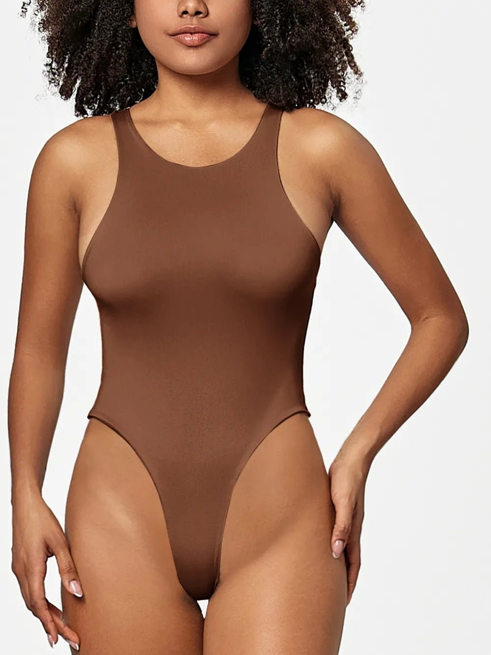 Full Size Round Neck Wide Strap Bodysuit - Crowned Energy CO.