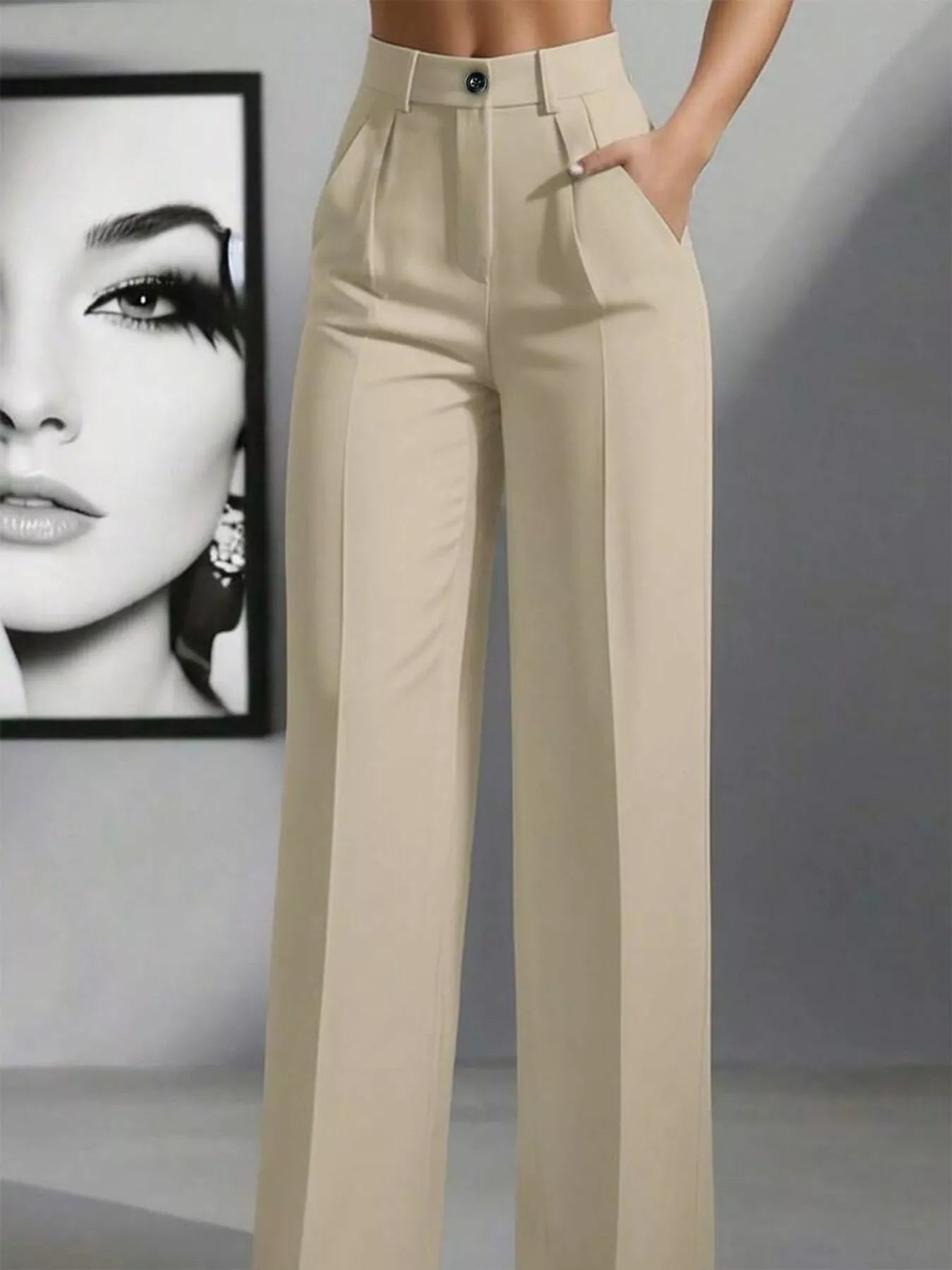 High - Waisted Wide Leg Pants - Crowned Energy CO.