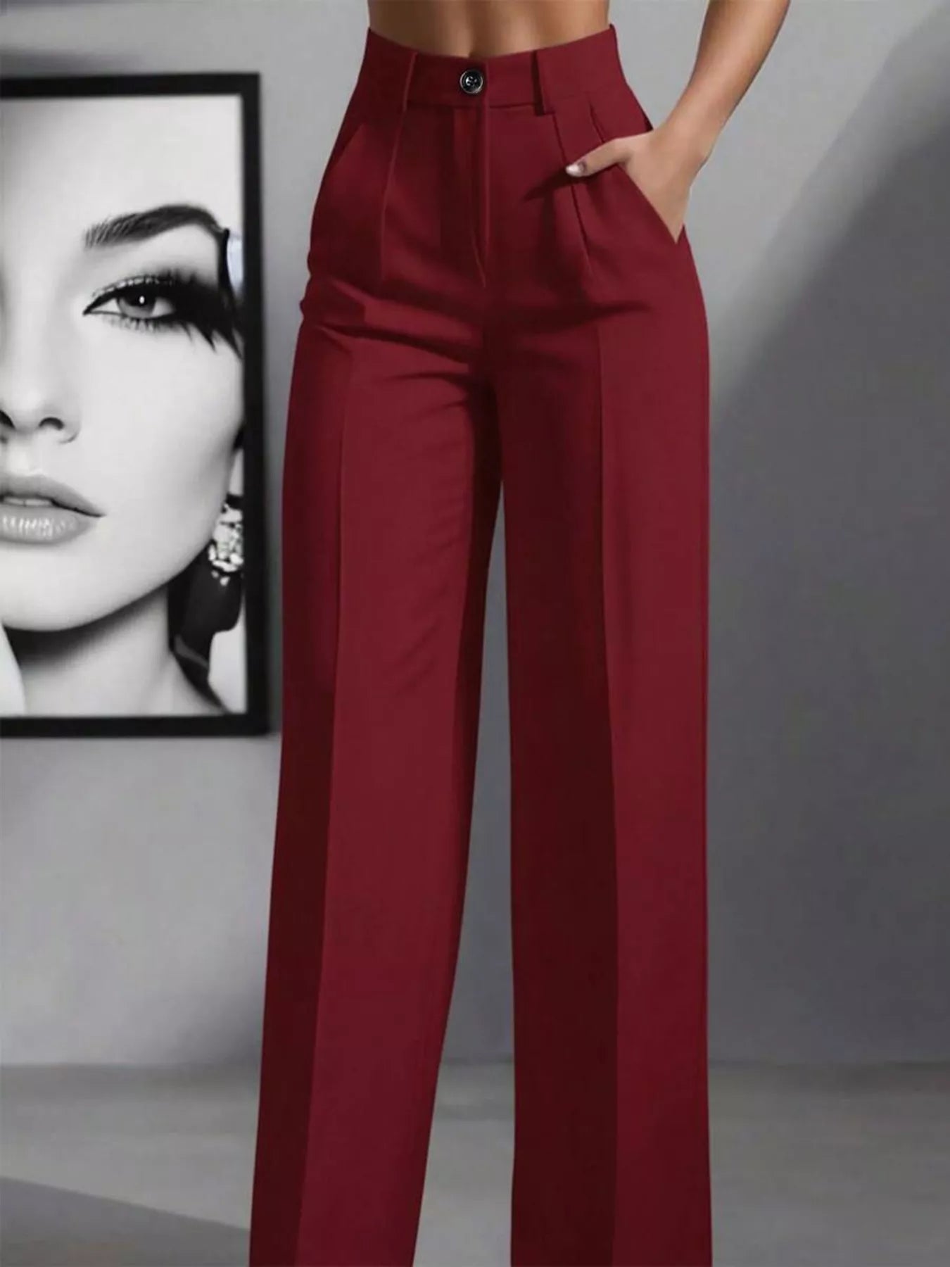 High - Waisted Wide Leg Pants - Crowned Energy CO.