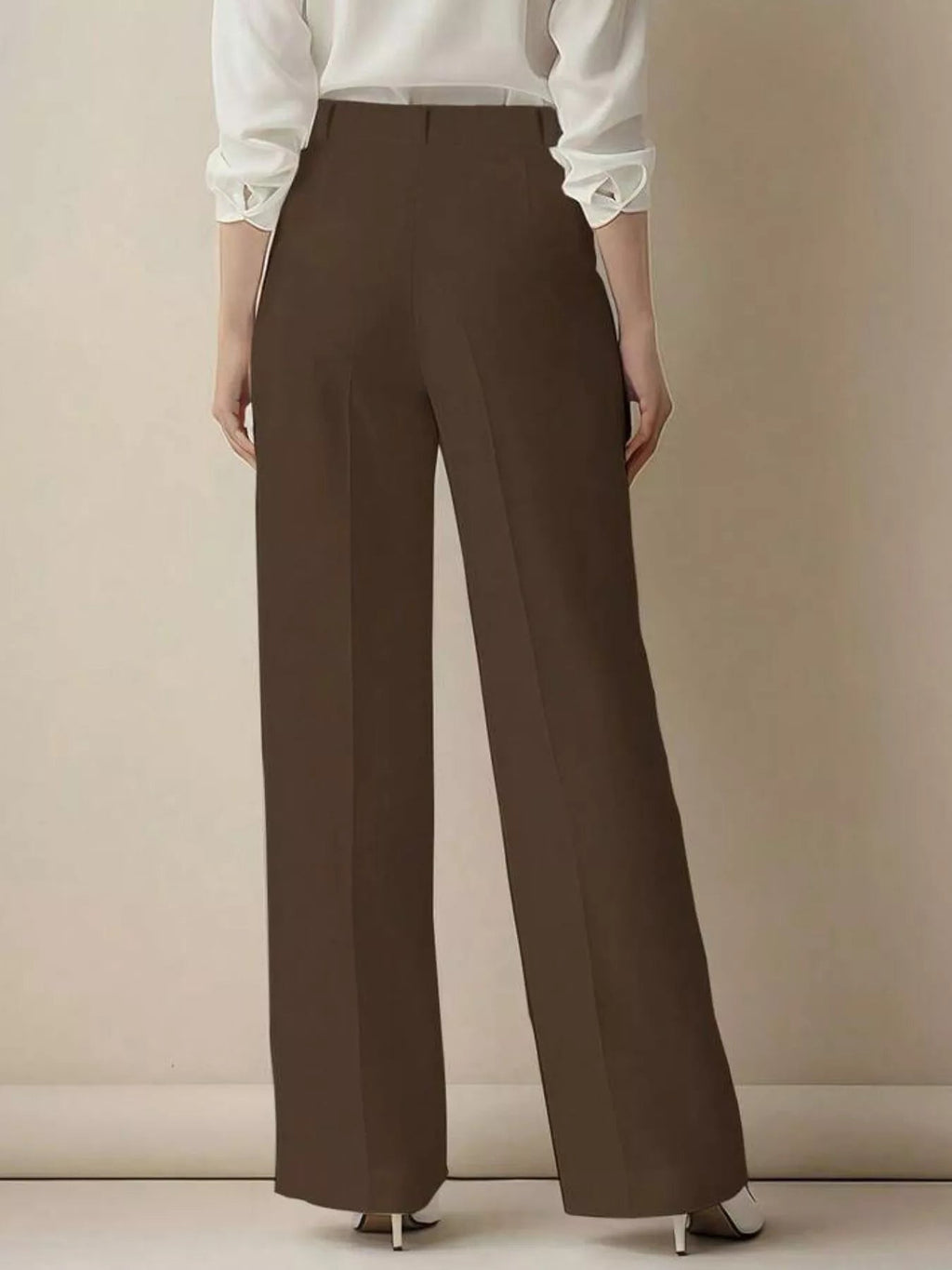 High - Waisted Wide Leg Pants - Crowned Energy CO.