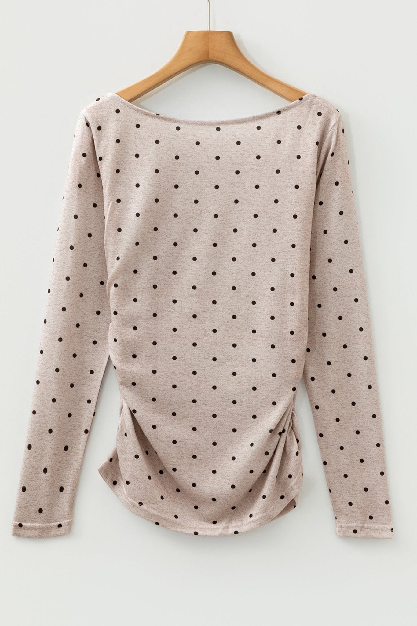 Jet Stream Polka Dot Boat Neck Knit Long Sleeve T Shirt - Crowned Energy CO.