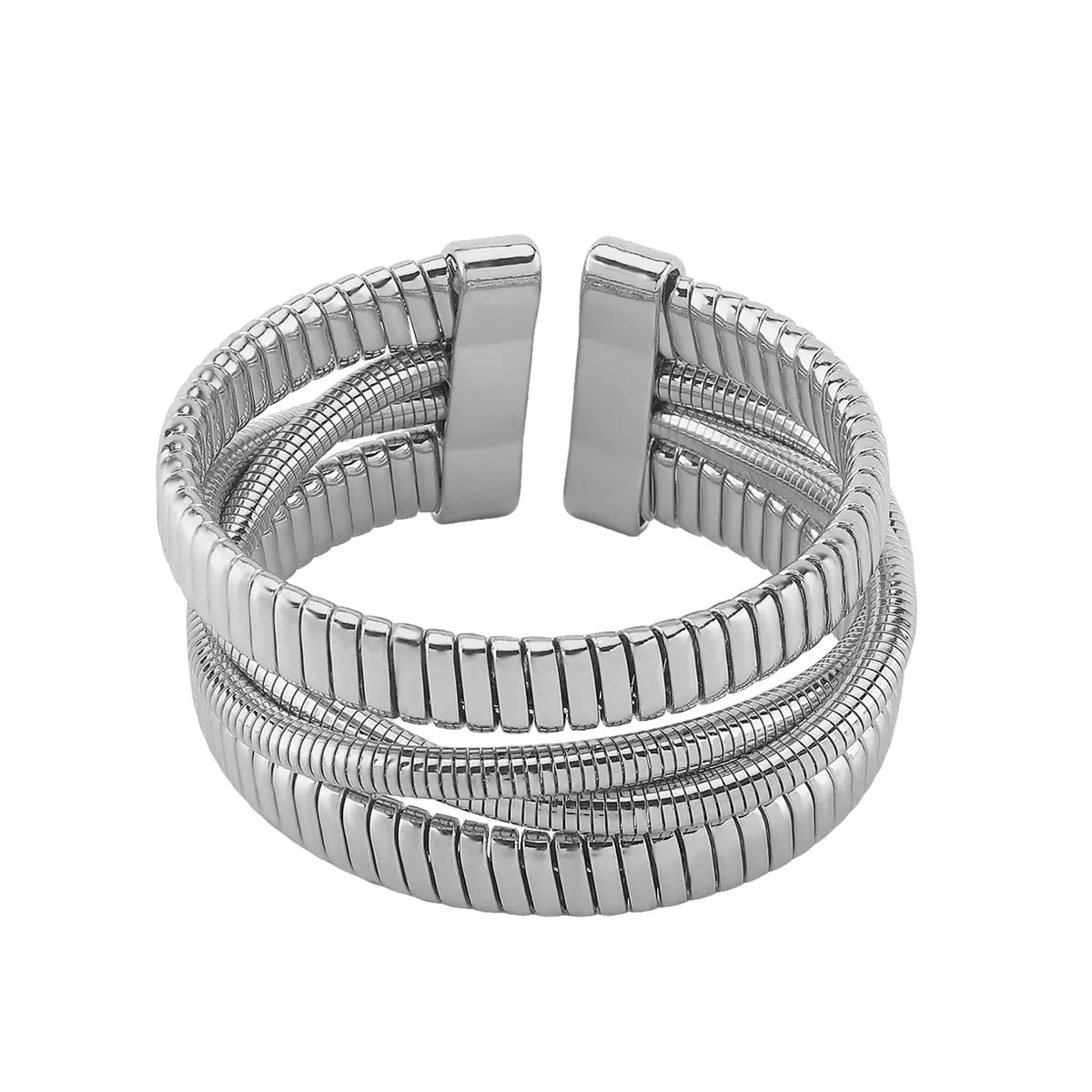 Layered Open Cuff Bracelet 18K Gold - & Silver - Plated - Crowned Energy CO.