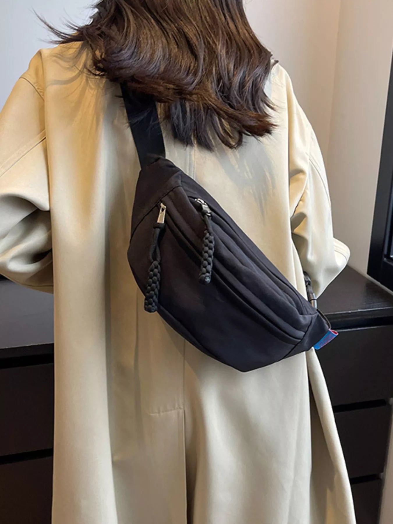Lightweight Crossbody Bag with Tassel Detail - Crowned Energy CO.