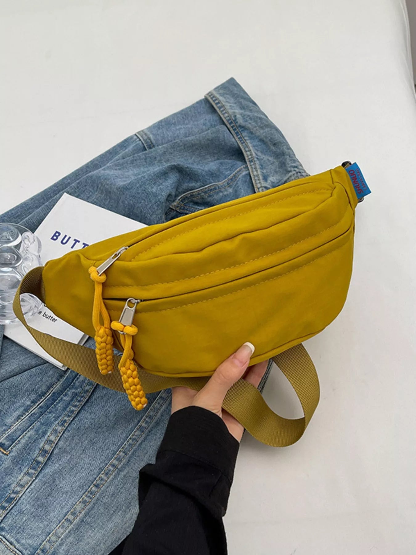 Lightweight Crossbody Bag with Tassel Detail - Crowned Energy CO.