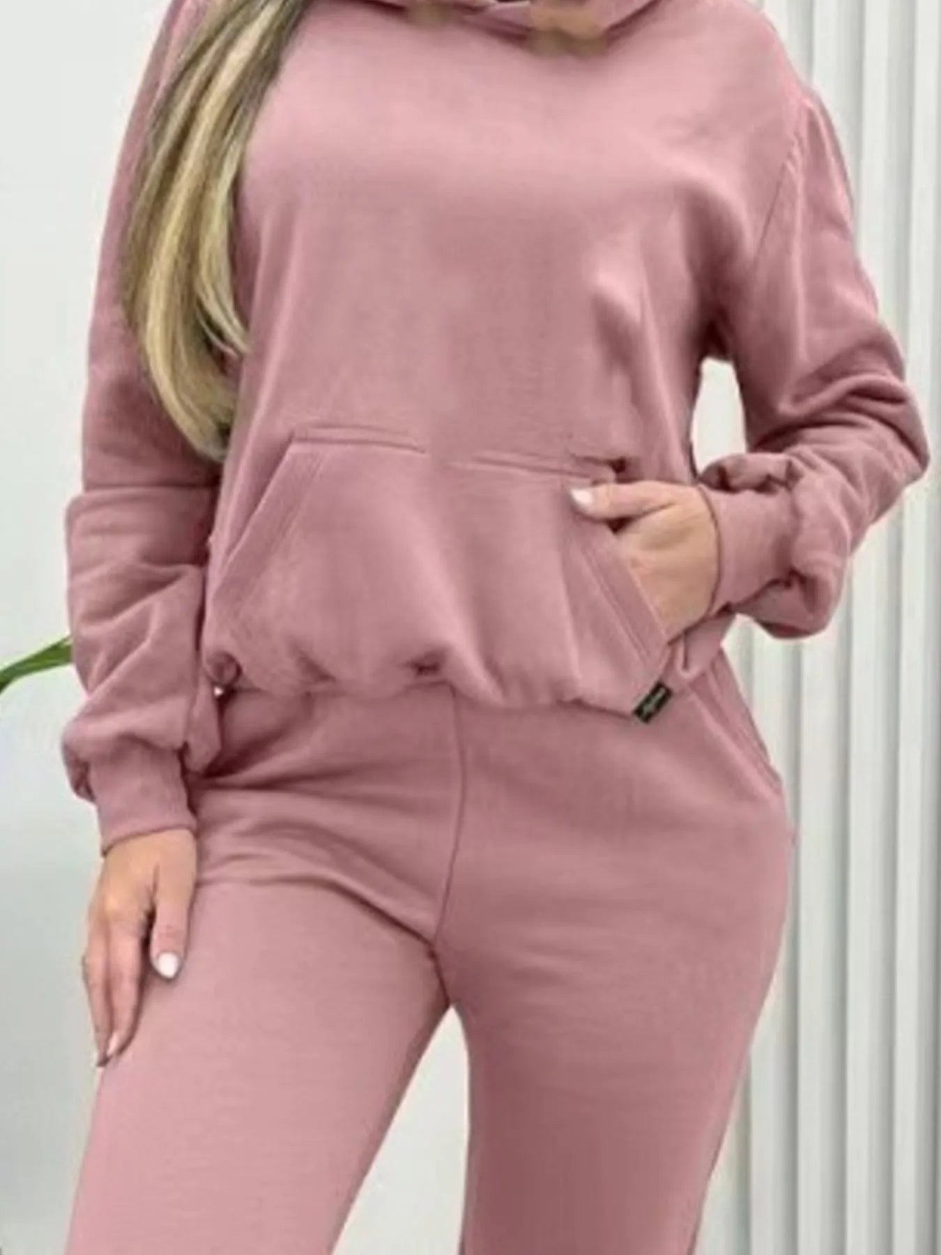 Crowned Energy CO. Pink / S Trendsi OUTFIT SET Long Sleeve Hoodie and Joggers Set