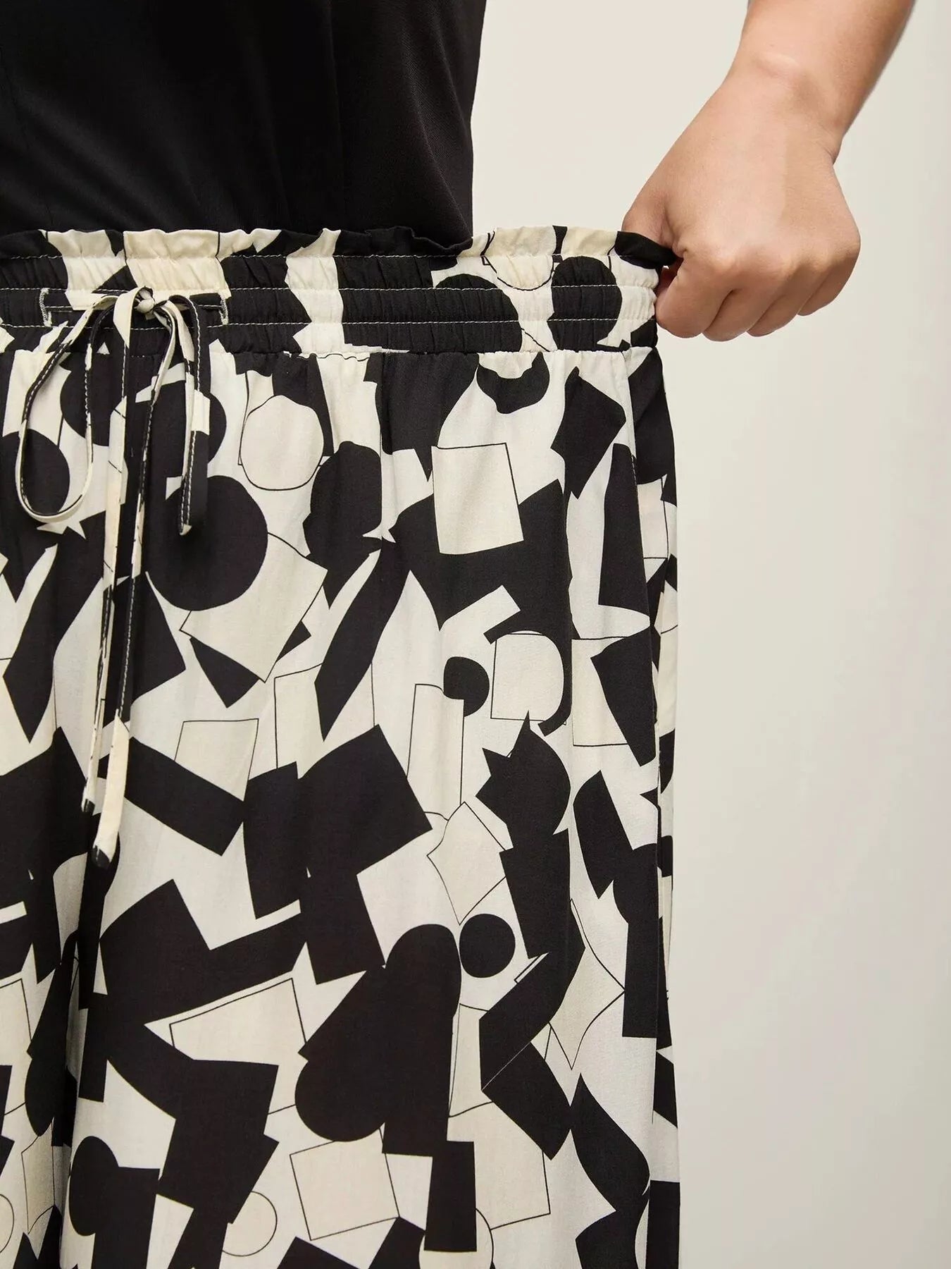 Plus Size Abstract Print Wide Leg Pants - Crowned Energy CO.
