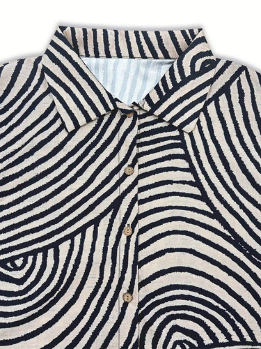 Plus Size Abstract Zebra Print Button - Down Shirt - Crowned Energy CO.