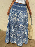 Printed High Waist Maxi Skirt - Crowned Energy CO.