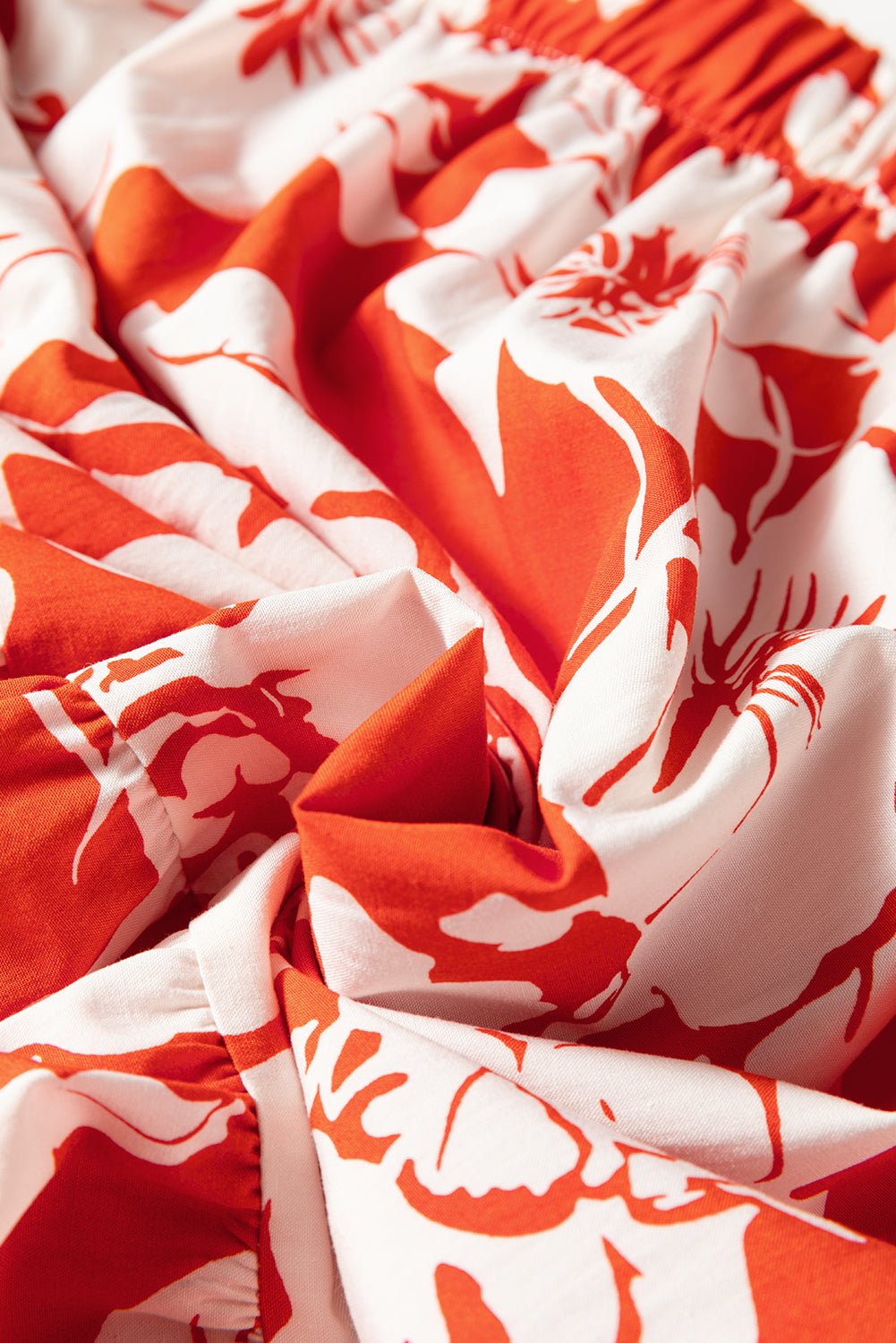Red High Split Floral Western Cowgirl Maxi Skirt - Crowned Energy CO.