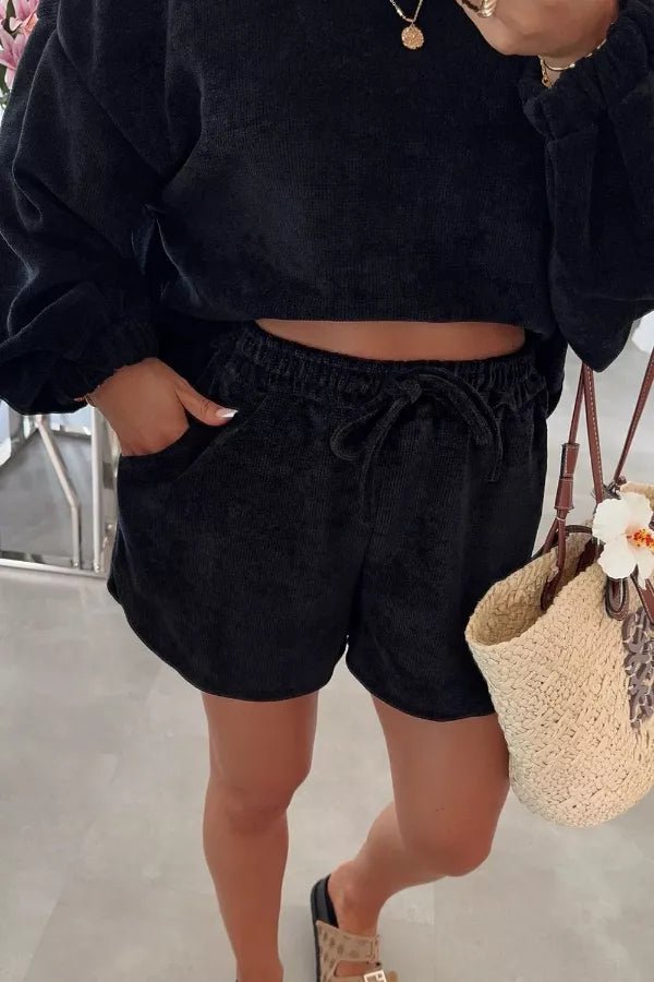 Relaxed Fit Cropped Top and Shorts Set - Crowned Energy CO.