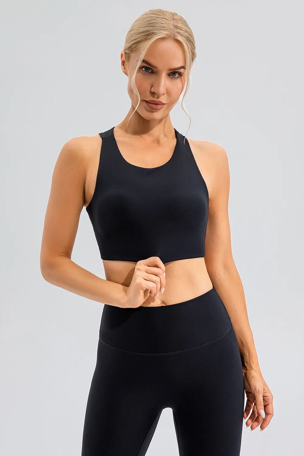 Round Neck Cutout Cropped Active Tank - Crowned Energy CO.