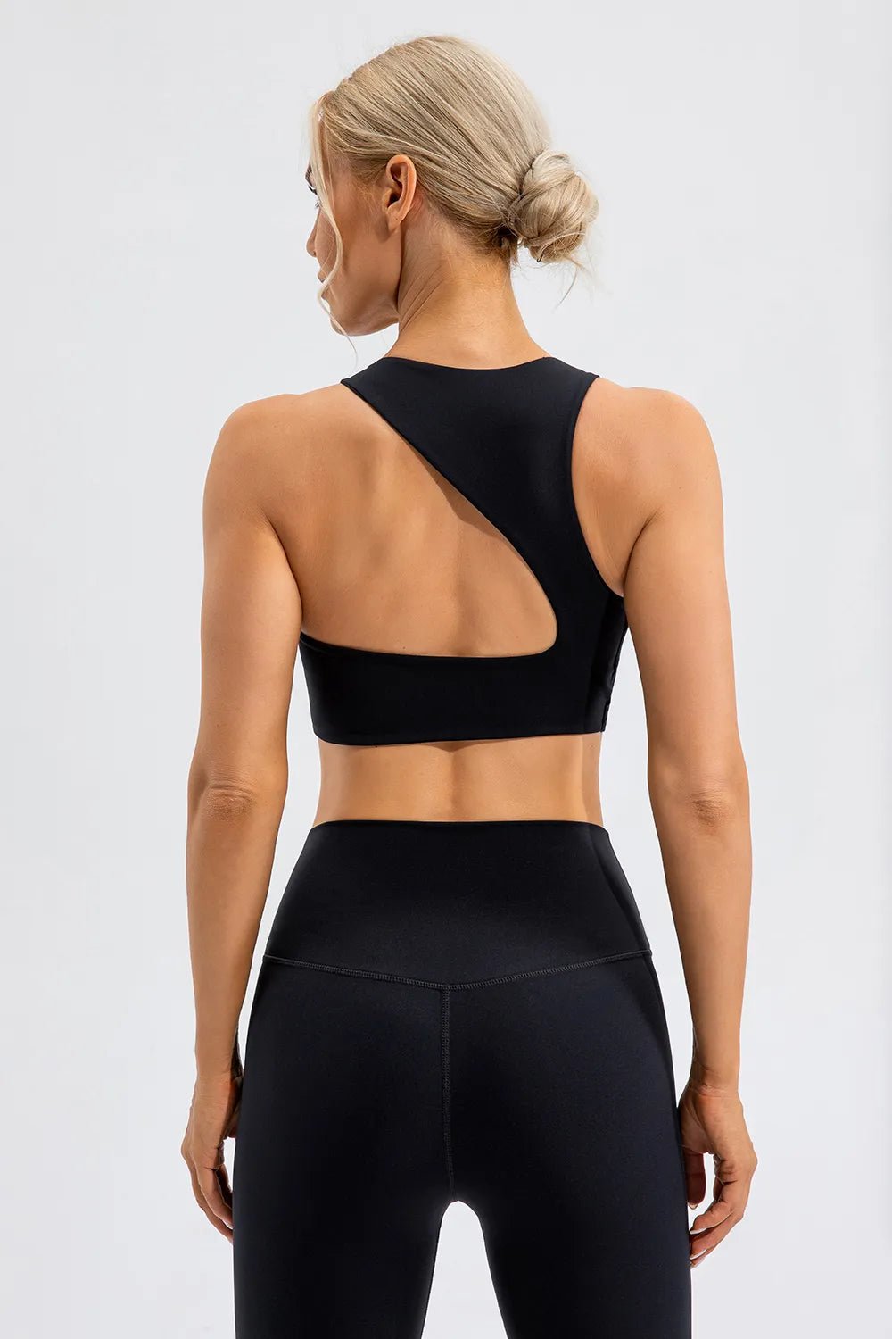 Round Neck Cutout Cropped Active Tank - Crowned Energy CO.