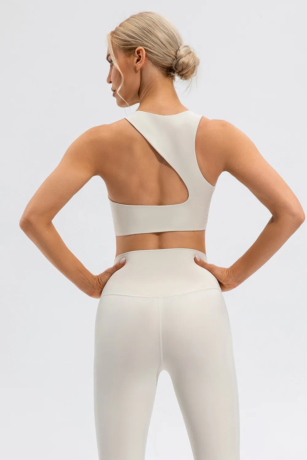 Round Neck Cutout Cropped Active Tank - Crowned Energy CO.