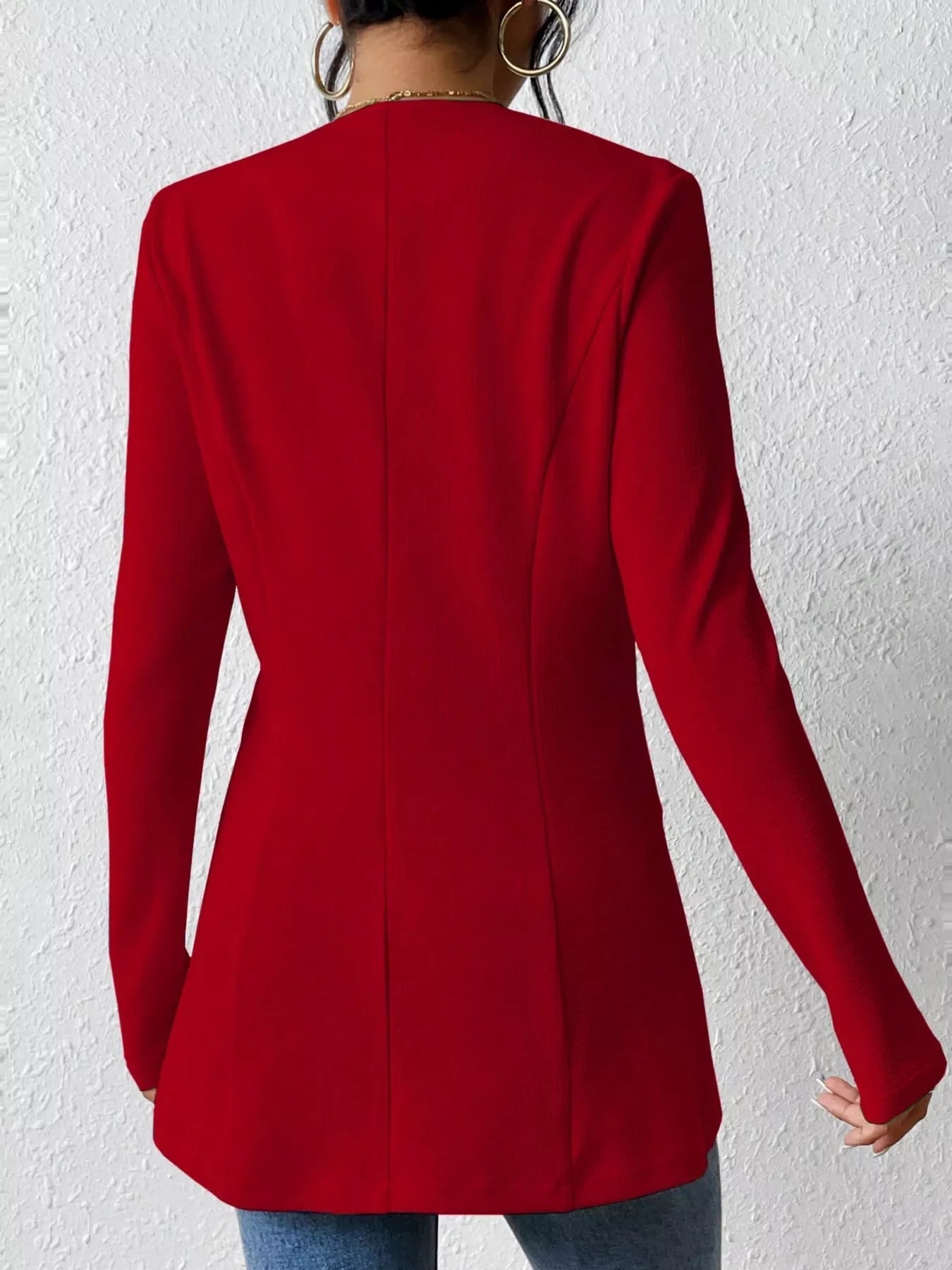 Single - Button Long Sleeve Blazer - Crowned Energy CO.