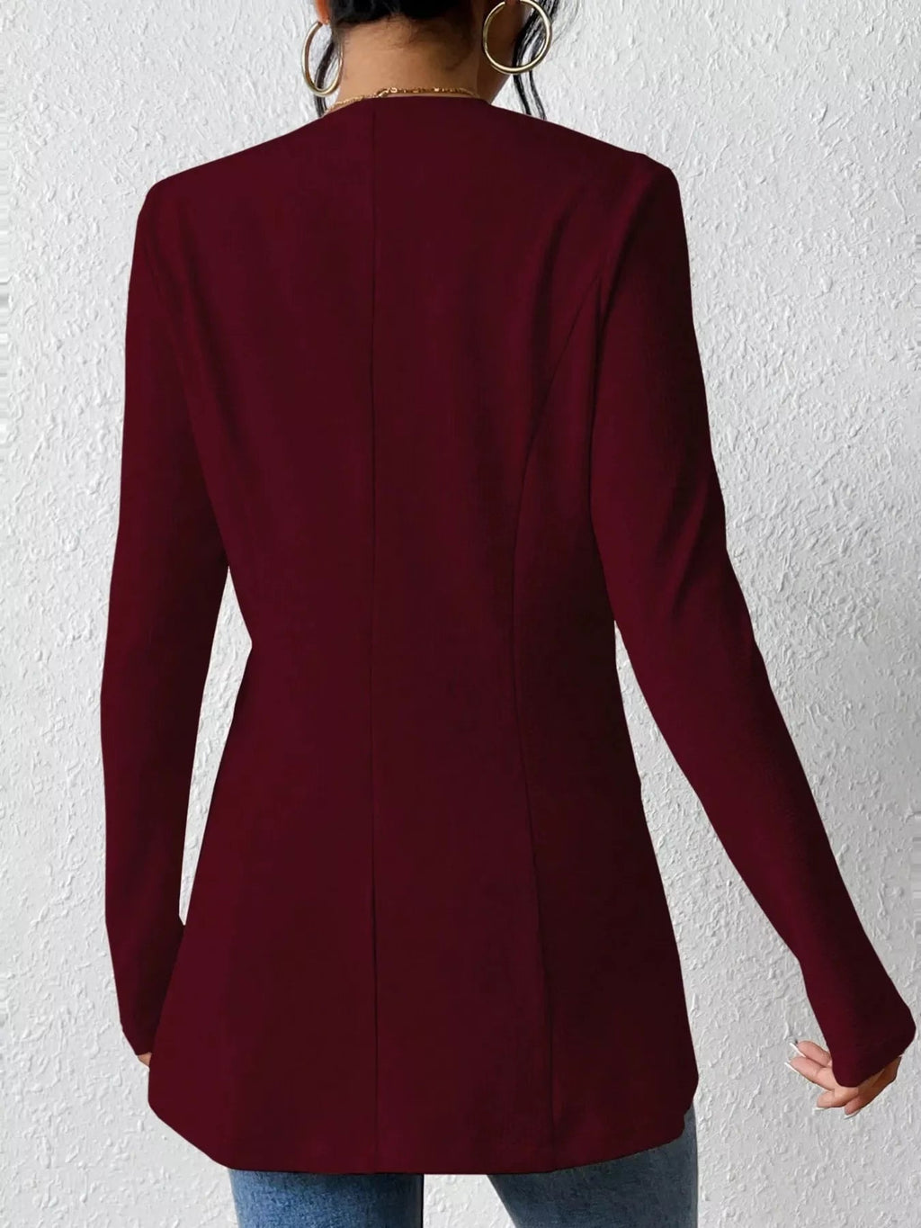 Single - Button Long Sleeve Blazer - Crowned Energy CO.