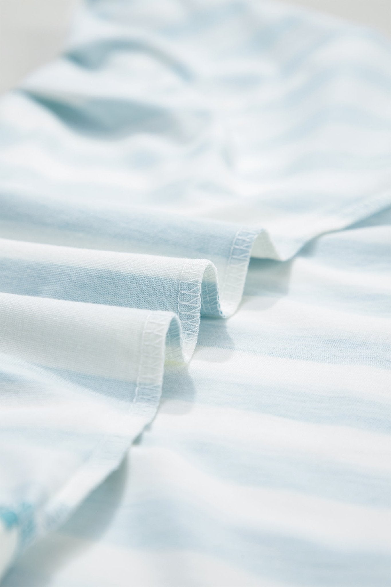 Sky Blue Stripe V Neck Patched Pocket Casual T Shirt - Crowned Energy CO.