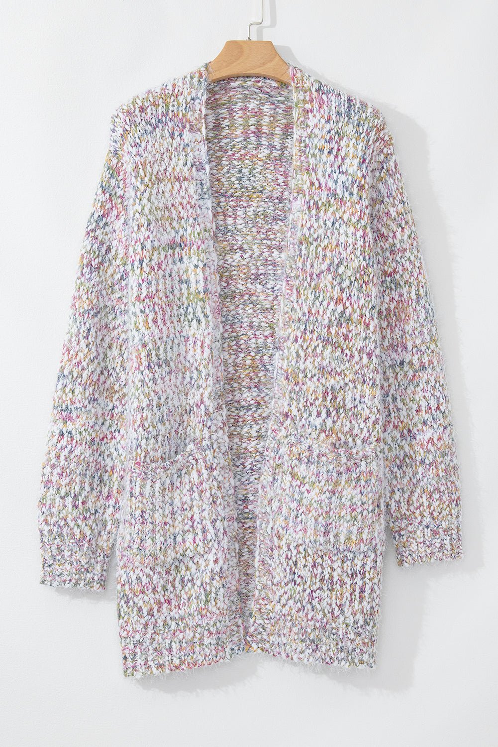 Yellow Multicolor Confetti Open Front Knit Cardigan - Crowned Energy CO.